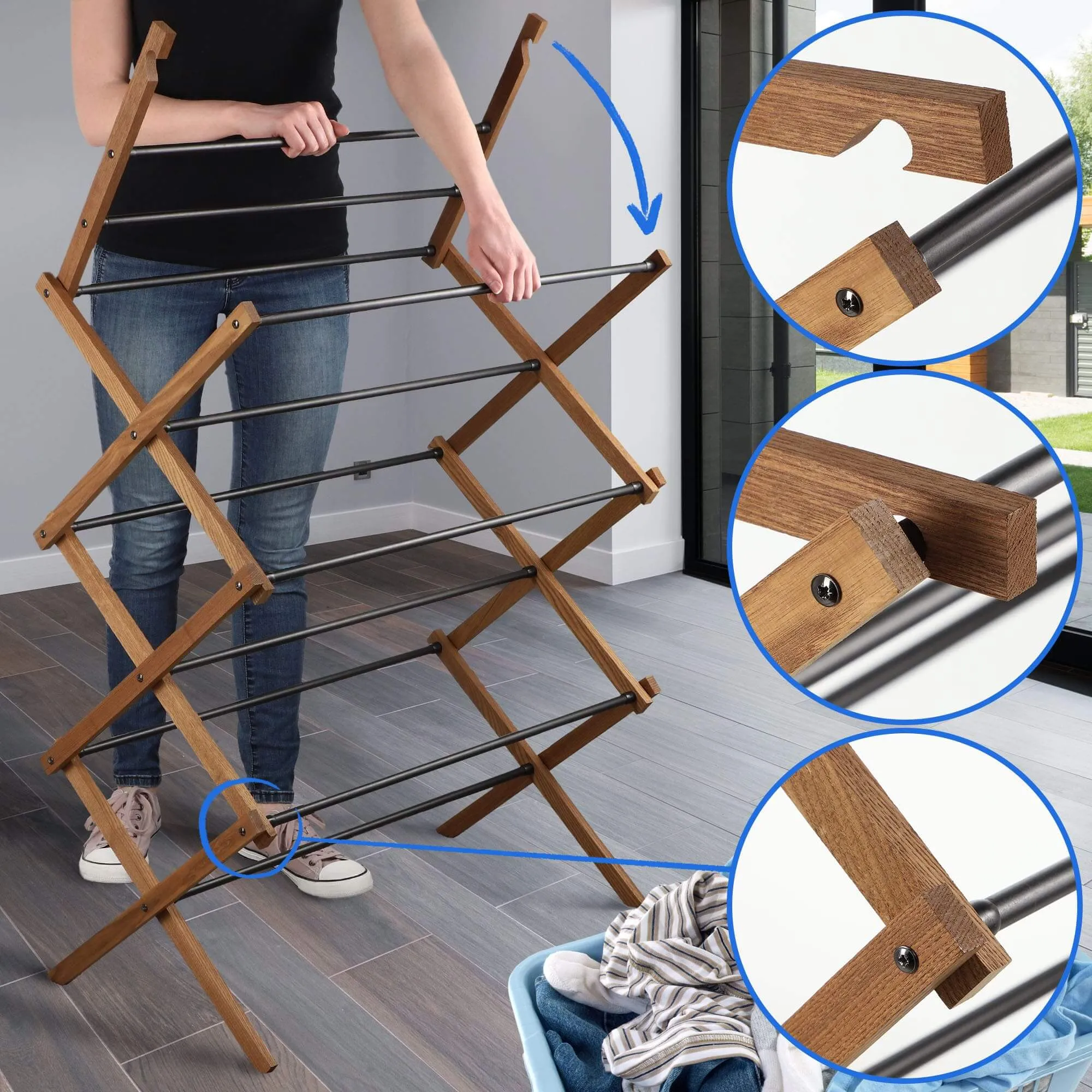 „Ferrara“ vonios kambario komplektas su rankšluosčių kabykla ir džiovykle