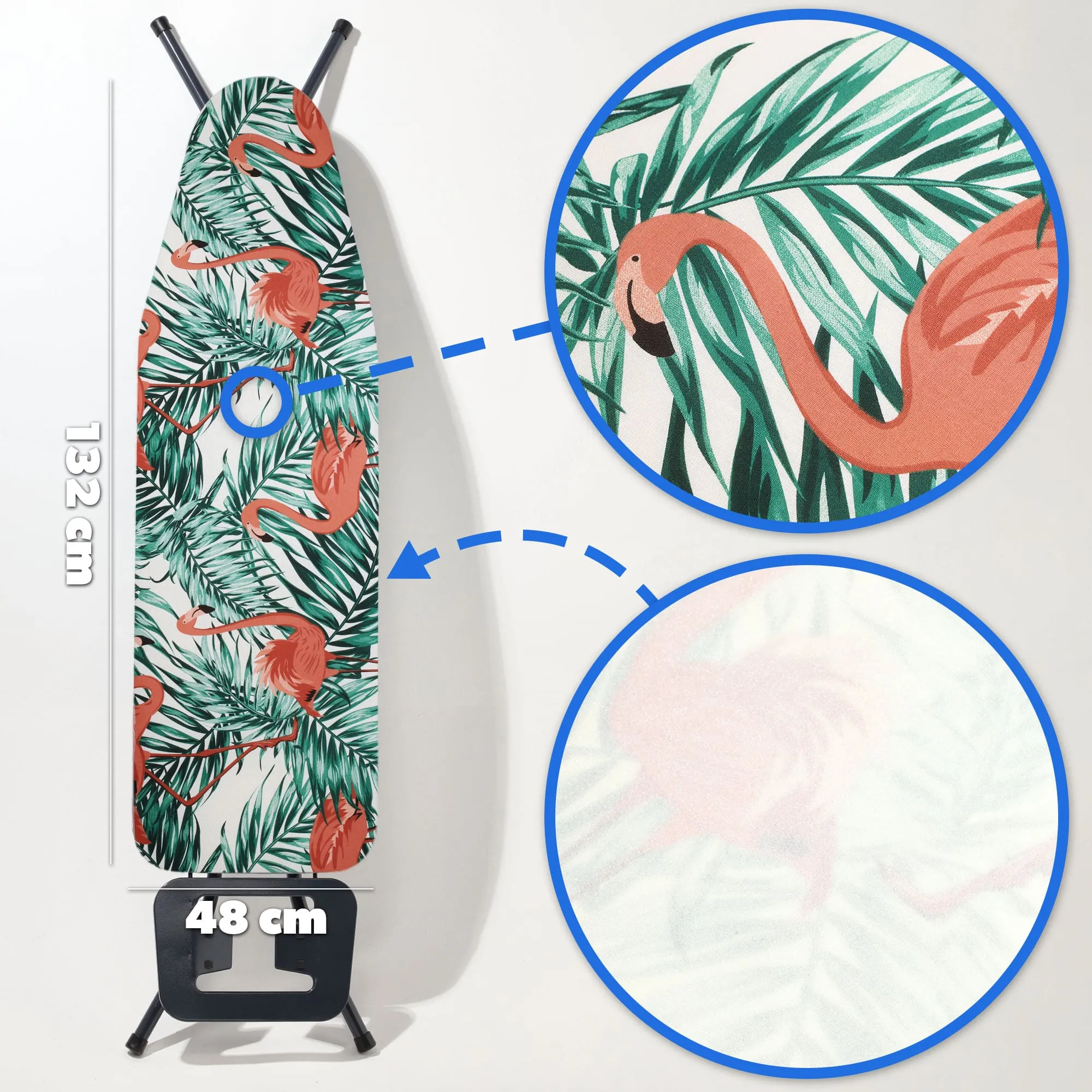 „Tena Flamingos“ lyginimo lentos užvalkalas, tamprus, 132 x 48 cm