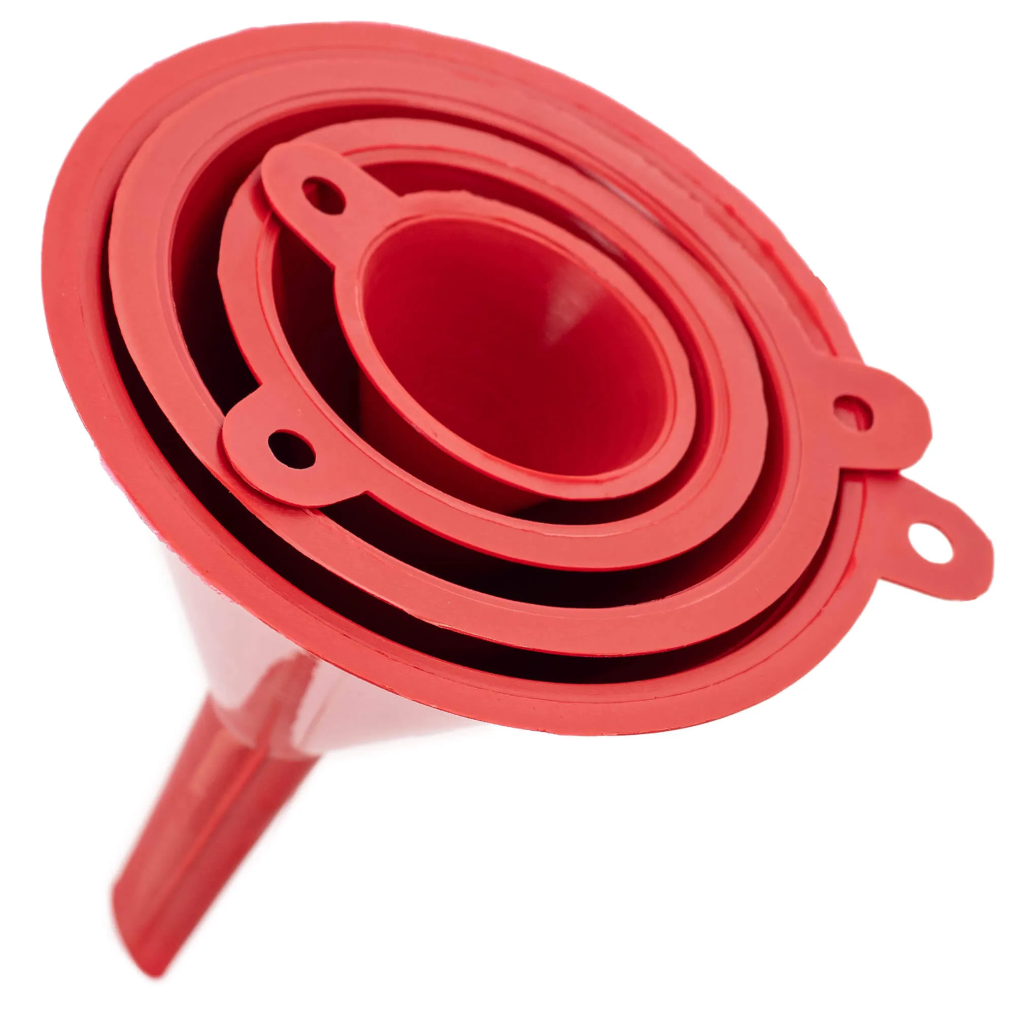 „Ranea“ universalus piltuvėlių rinkinys, raudonas, 4 vnt.