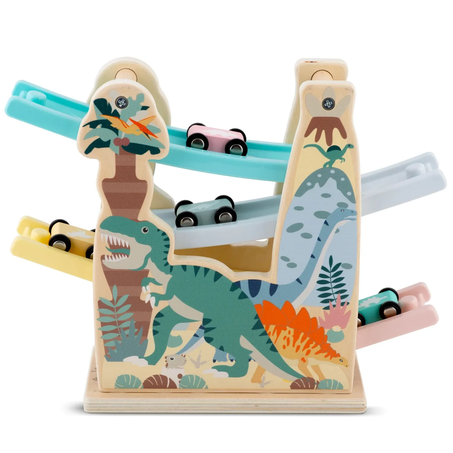 Medinis žaislinis čiuožykla su mašinėlėmis RK-867 Ricokids - nuotrauka 1