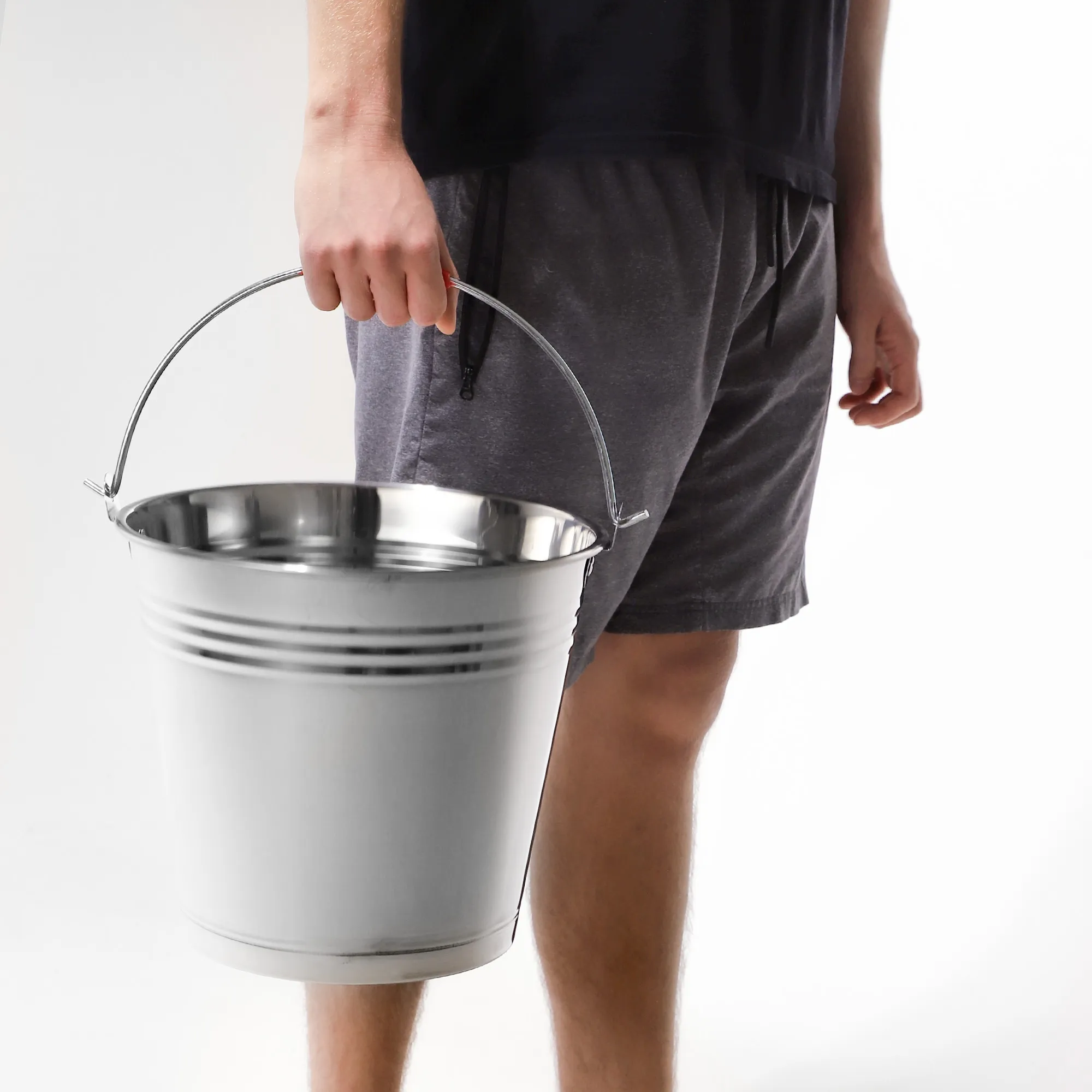 Ciney nerūdijančio plieno kibiras su rankena 10 l