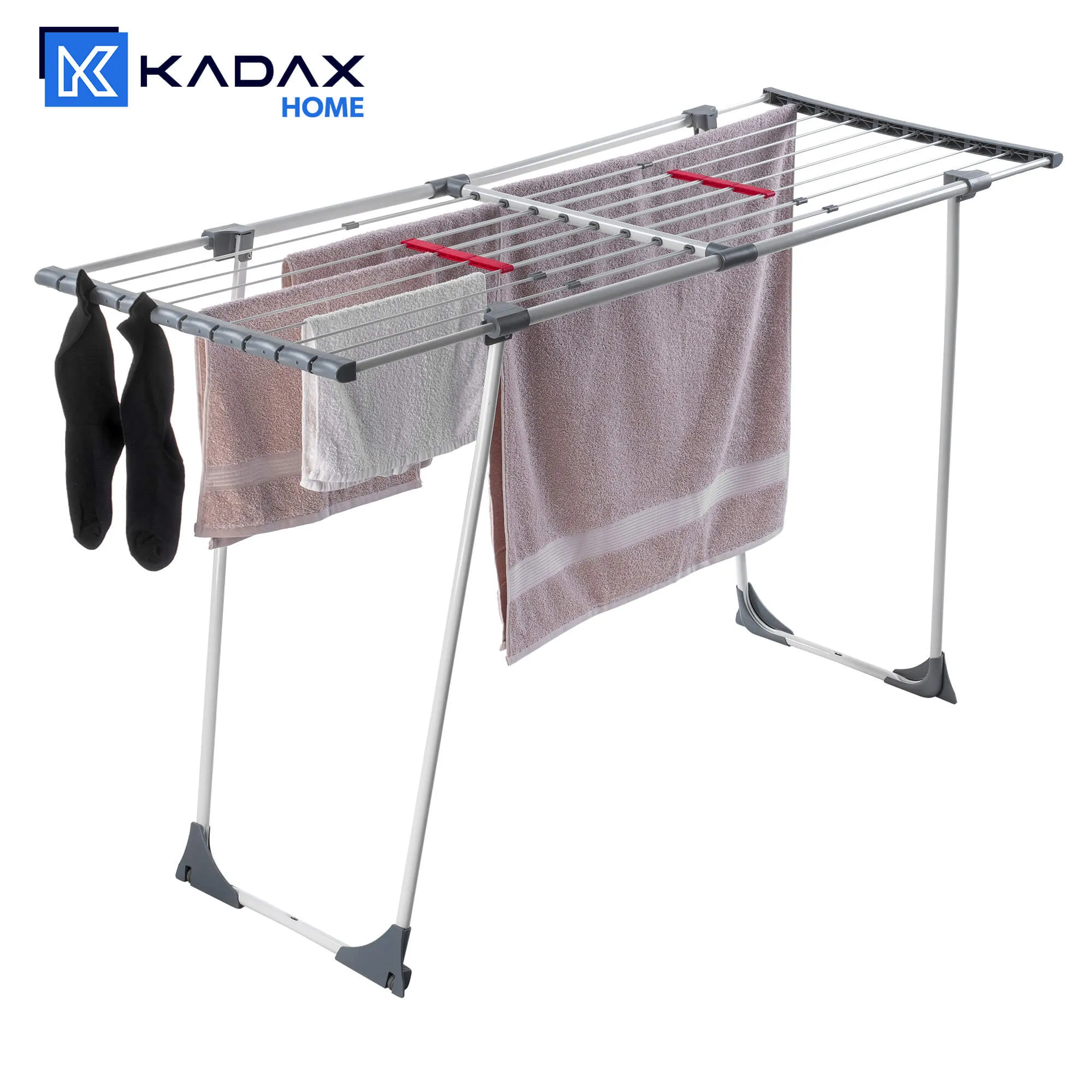 Teleskopinė pastatoma drabužių džiovyklė, pilka, 110–196 cm