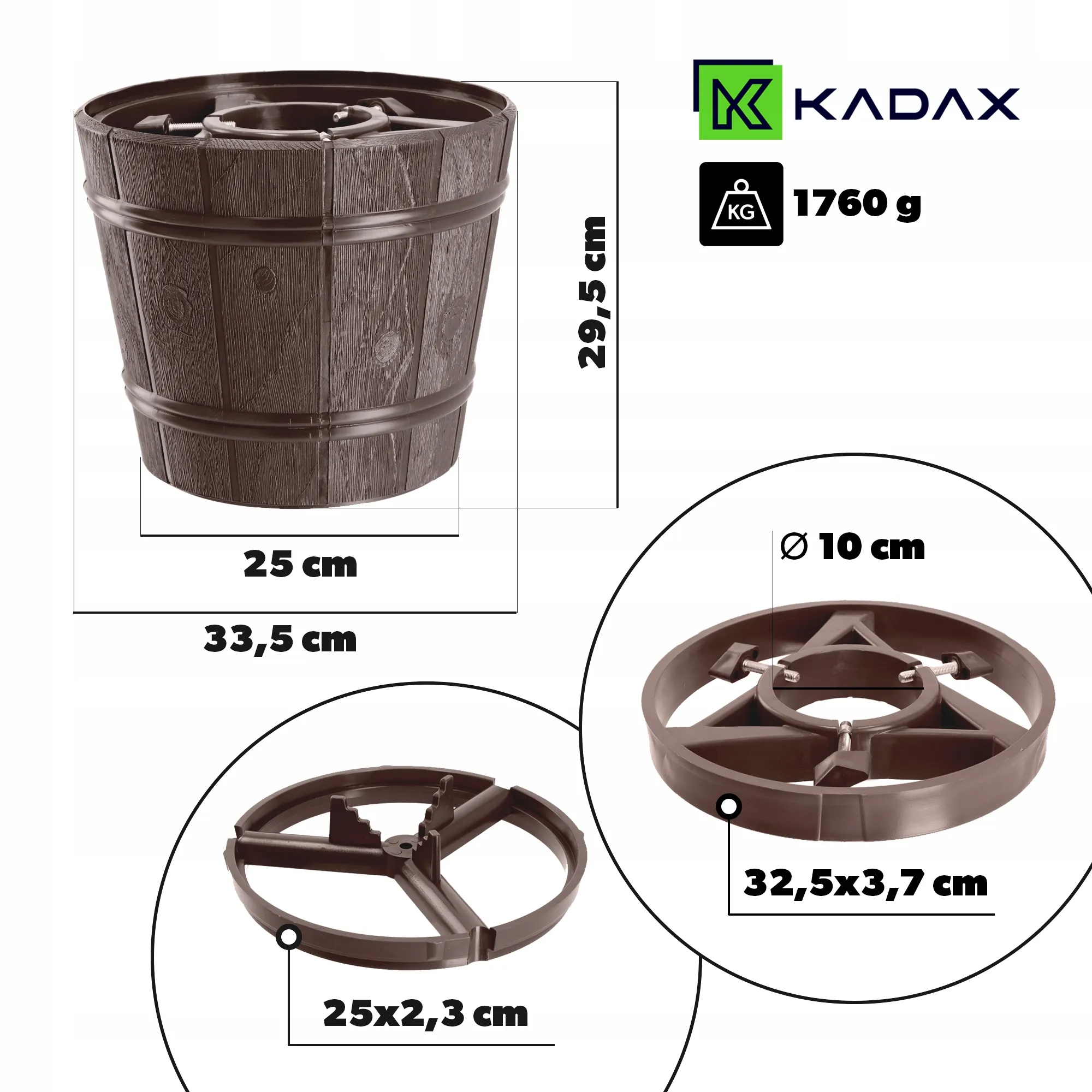 Taden Kalėdų eglutės stovas 33 cm rudas