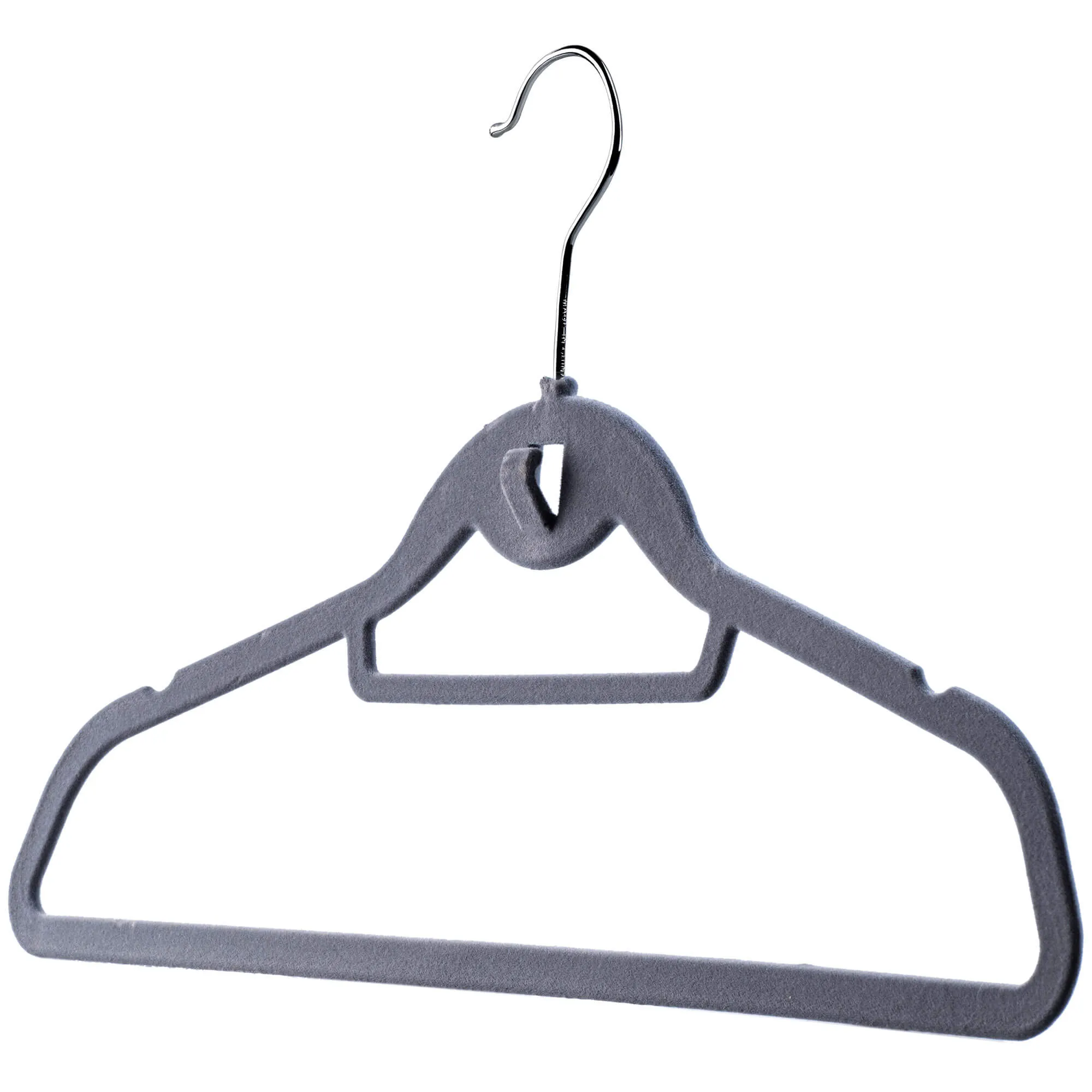 Tamsiai pilka pūkuota drabužių pakaba, 5 vnt.