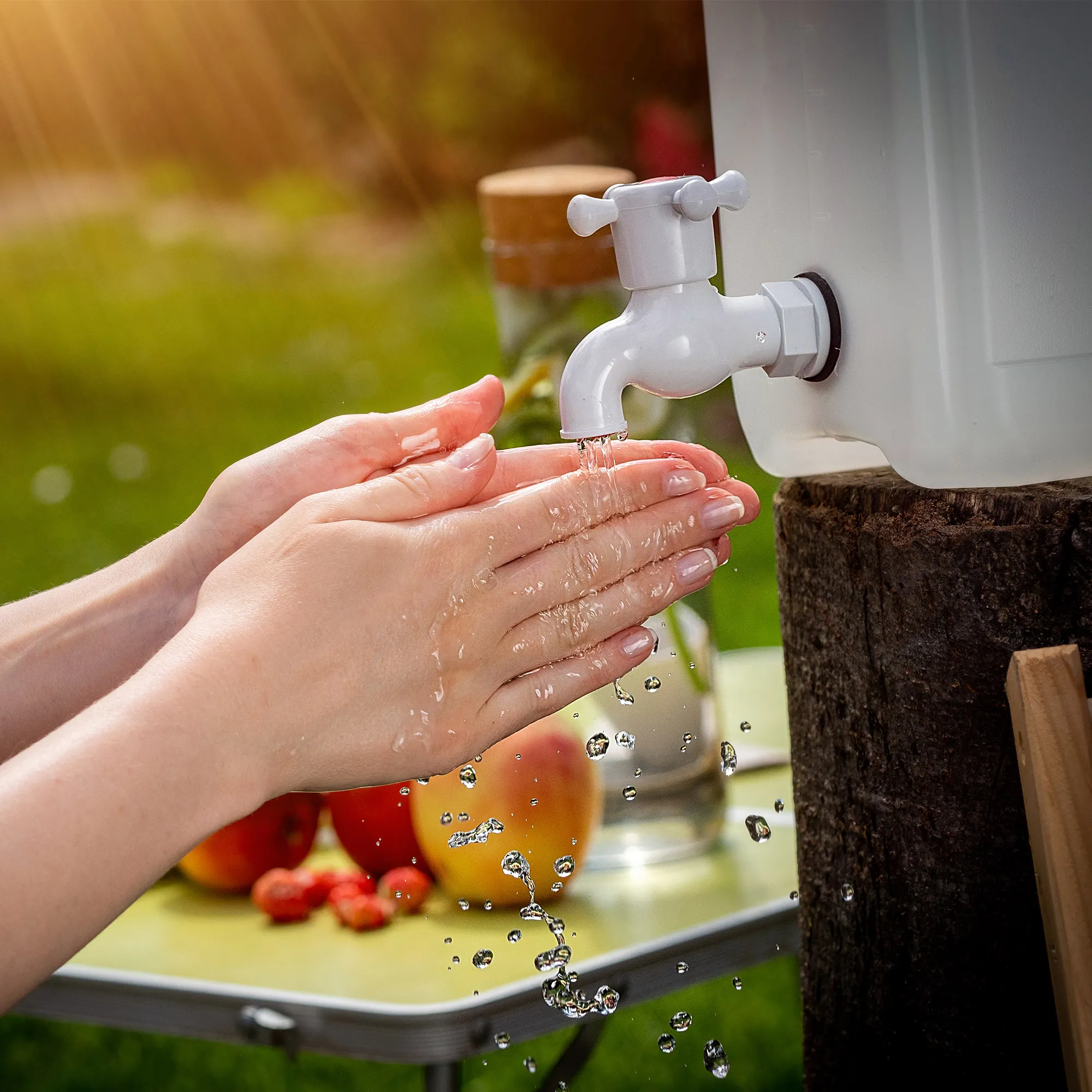 Porti turistinė kriauklė su muilo dozatoriumi 5 l