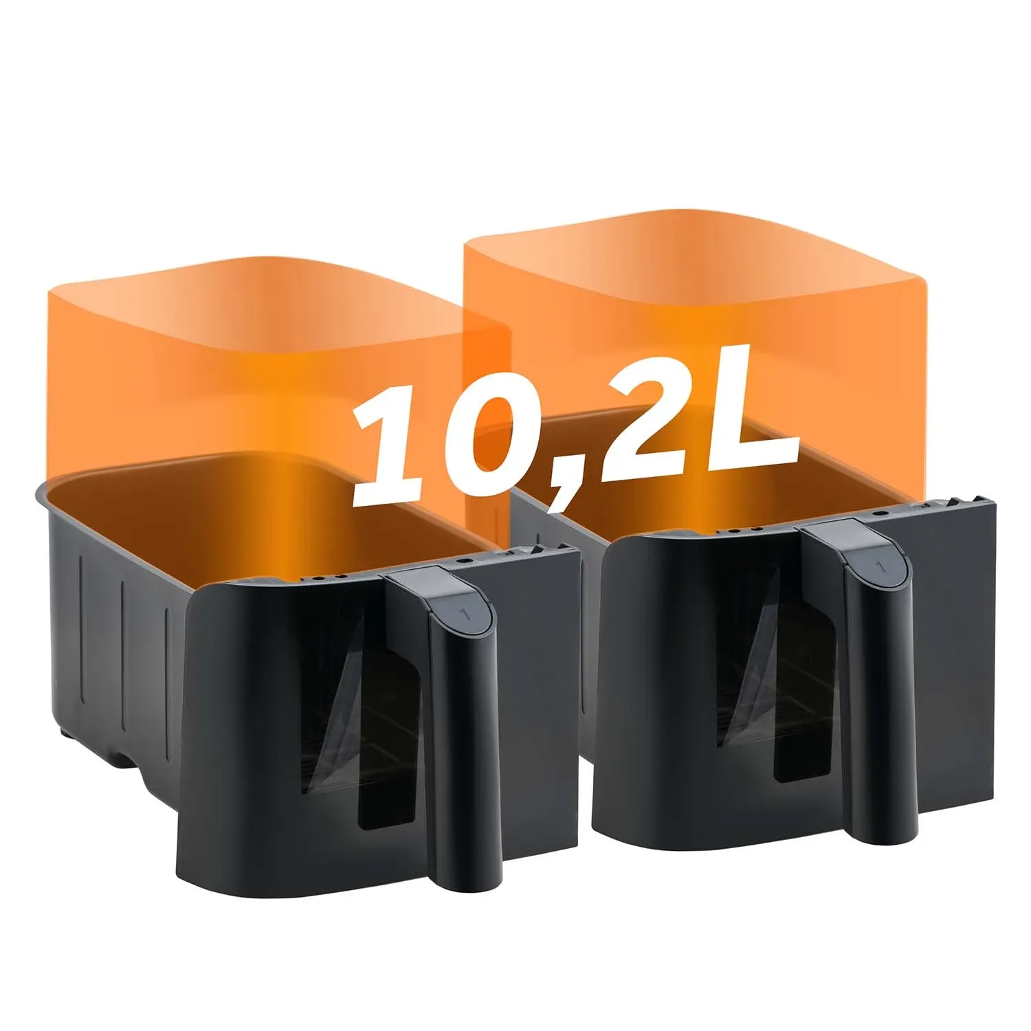 Didelė oro gruzdintuvė 10,2 l, XL dvigubos kameros, Berdsen BD-657, 1700 W, juoda - nuotrauka 1