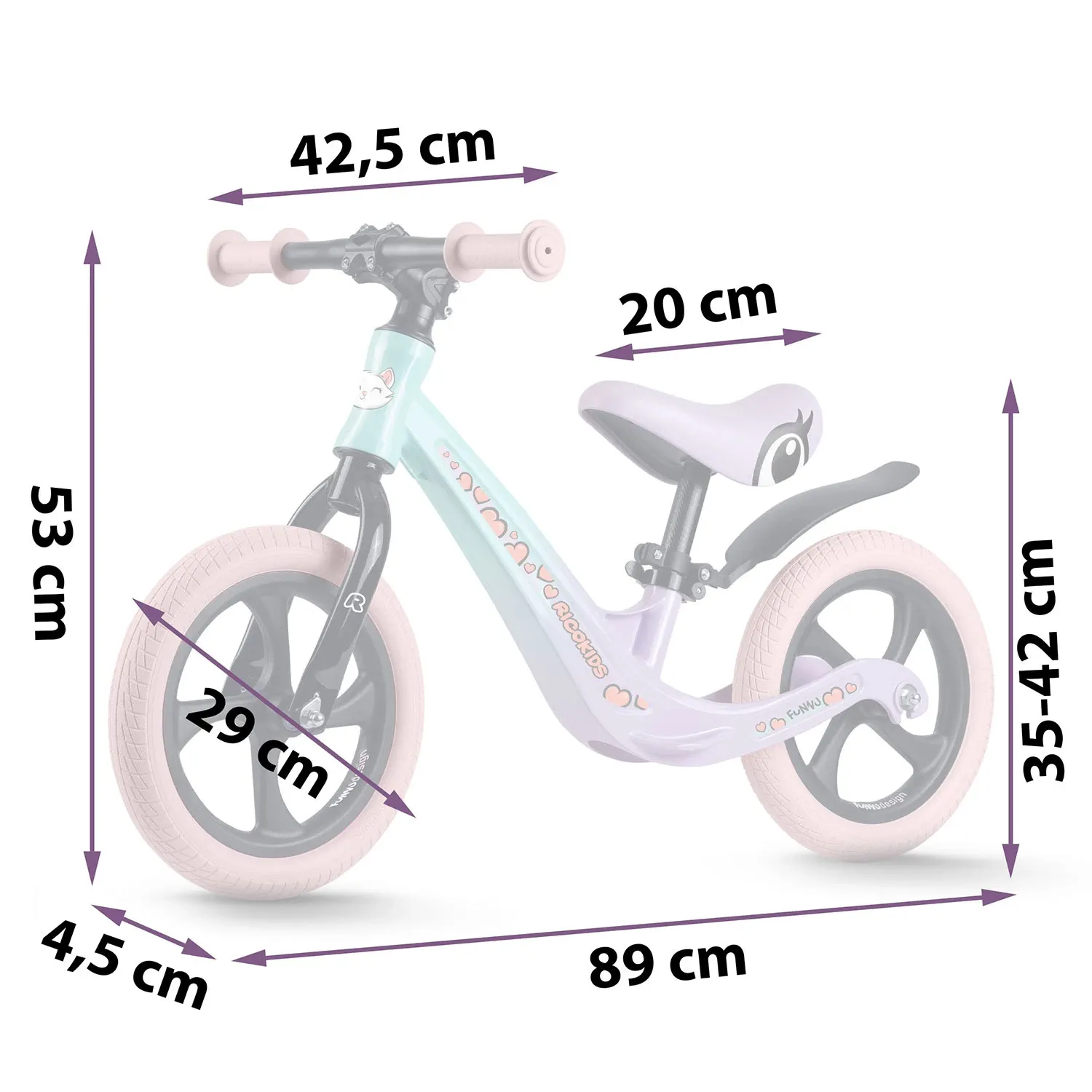 Ricokids FUNNU balansinis dviratis vaikams - nuotrauka 1