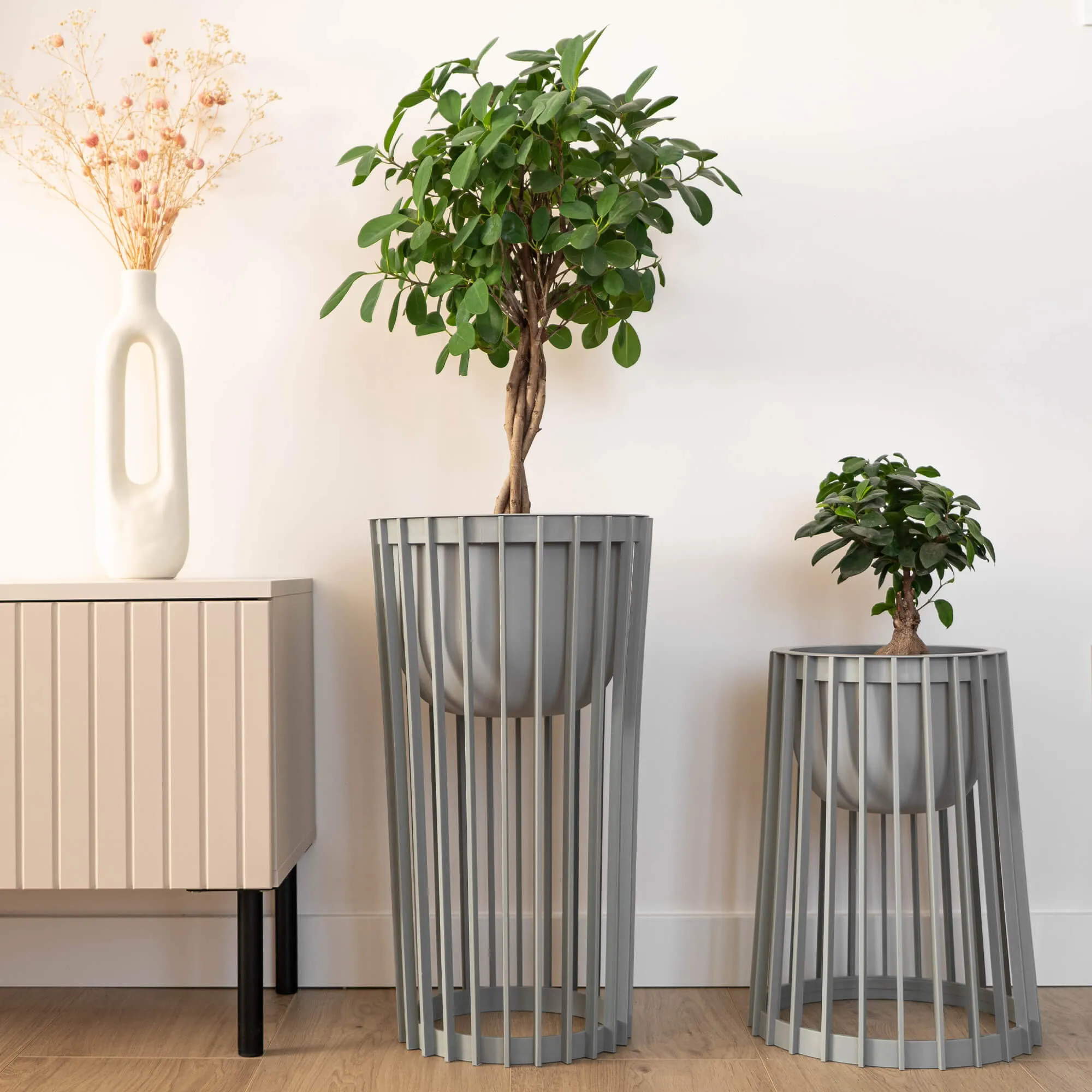 Aytre dvipusis augalų stovas 40 cm platinos spalvos + 2 įdėklai