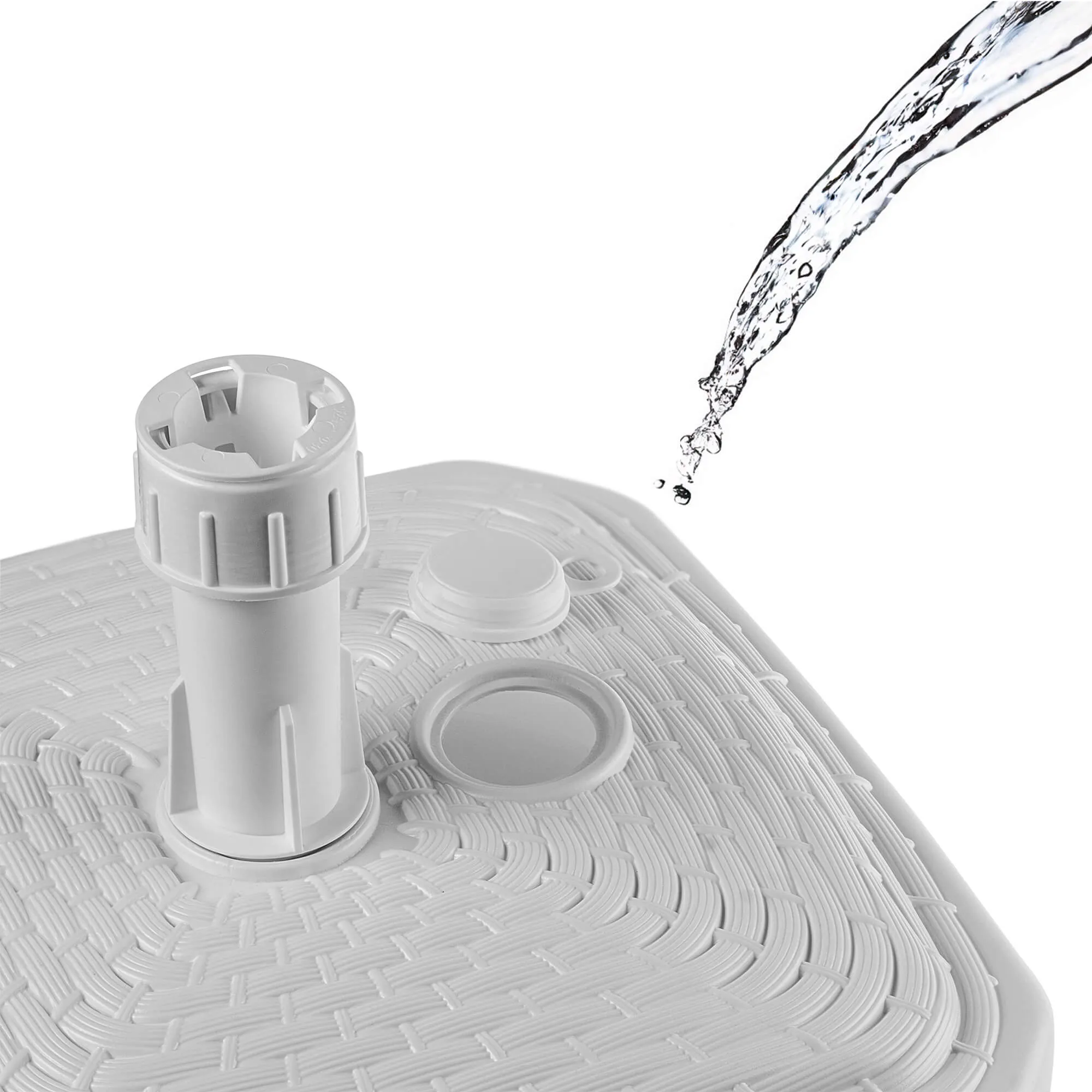 „Solero“ rotango kvadratinis sodo skėčio pagrindas, baltas