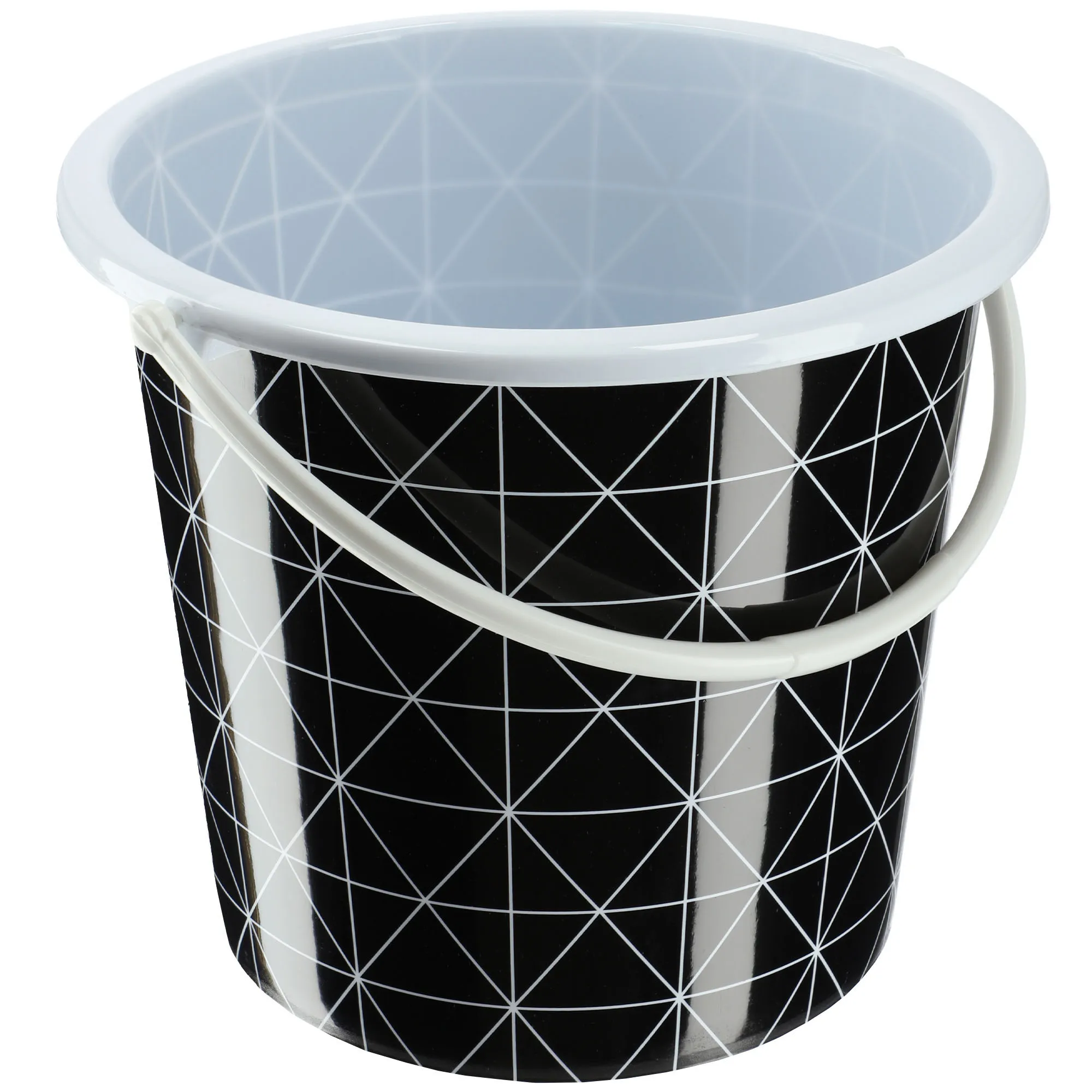 Ars 10 l plastikinis kibiras, juodas su trikampiais