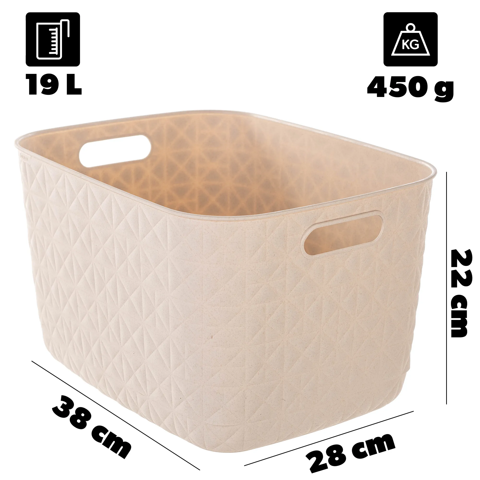 Curver Softex L 19L kreminis krepšelis