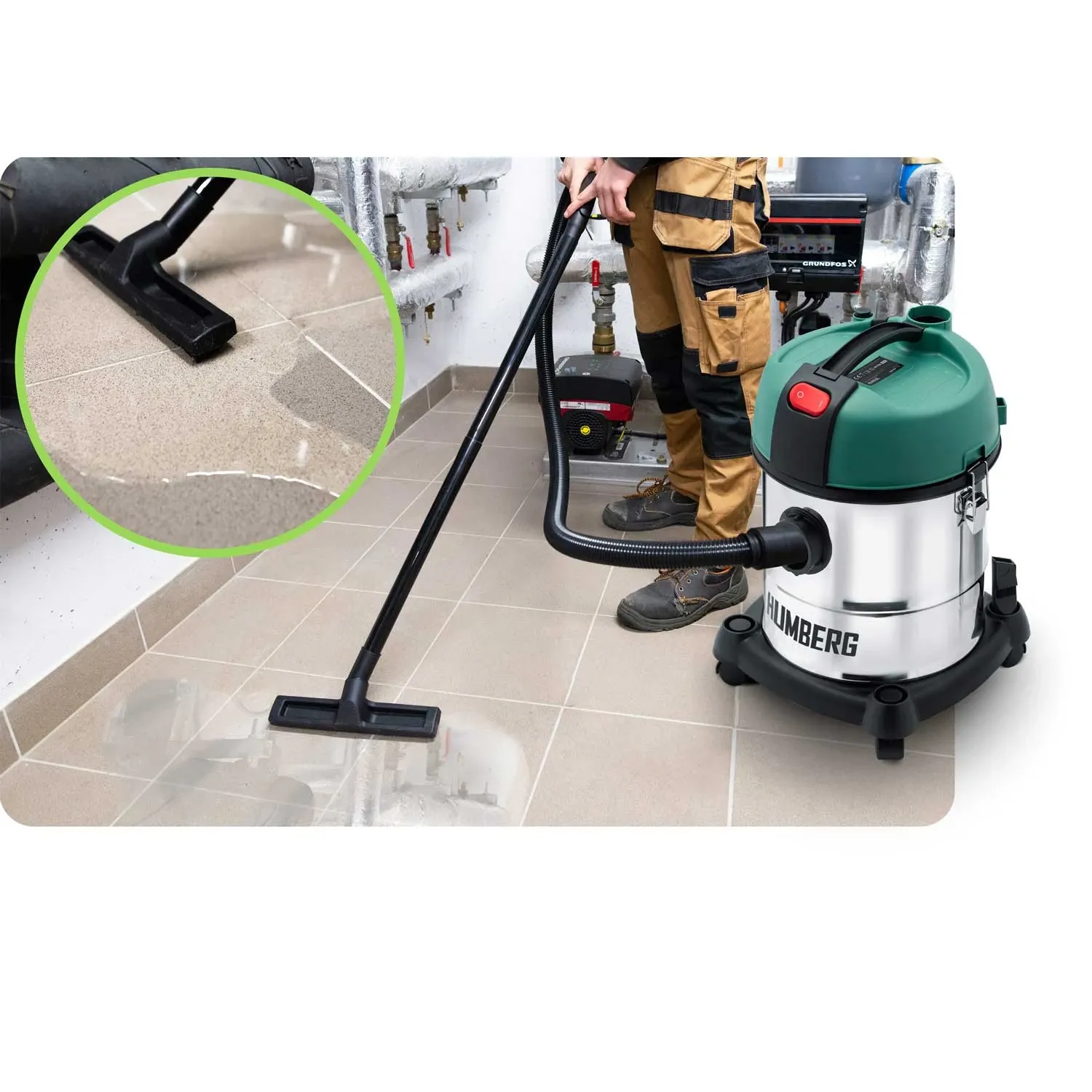 Pramoninis dulkių siurblys 20L 1200W HM-400 - nuotrauka 1