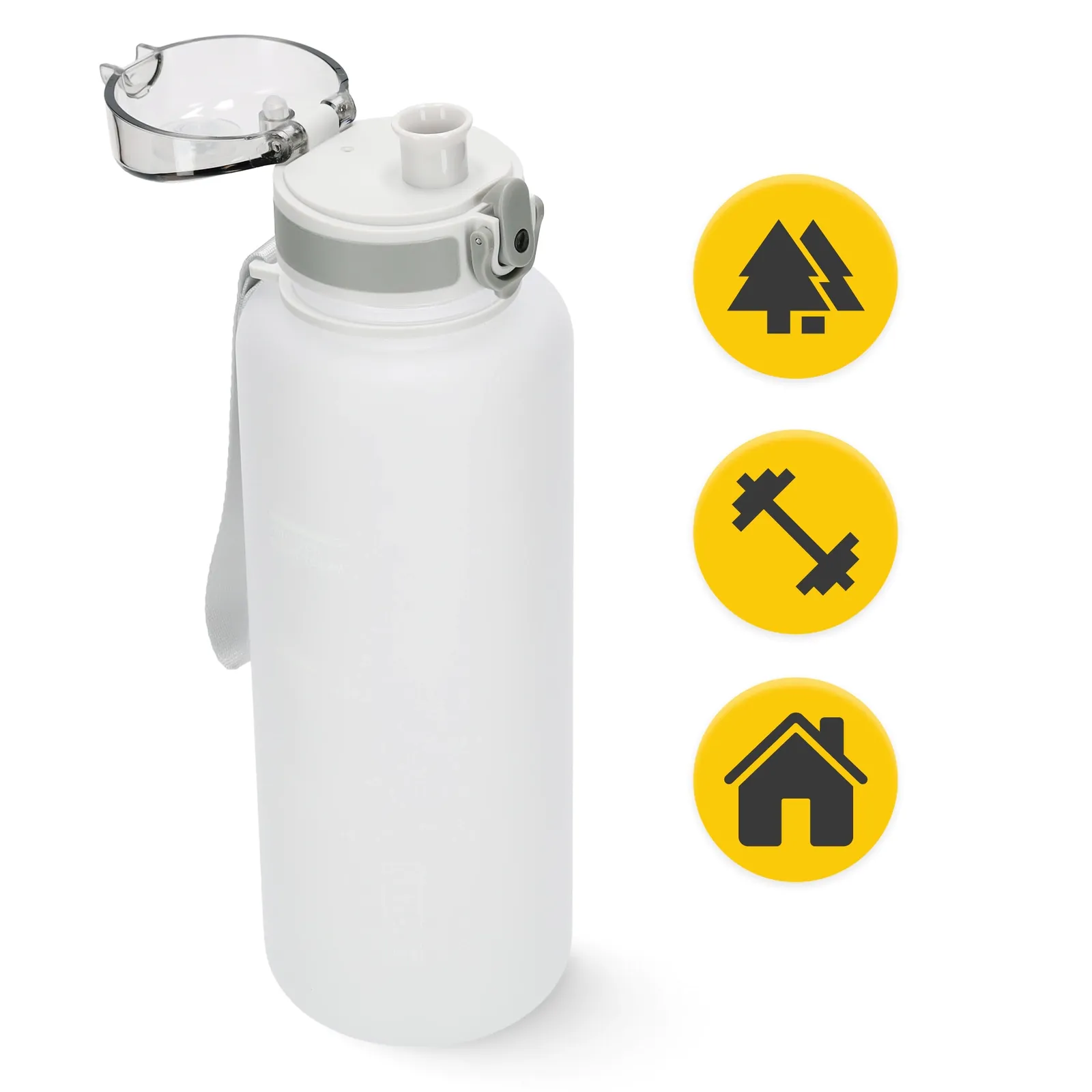 Sportinis vandens butelis 1 l pilkas