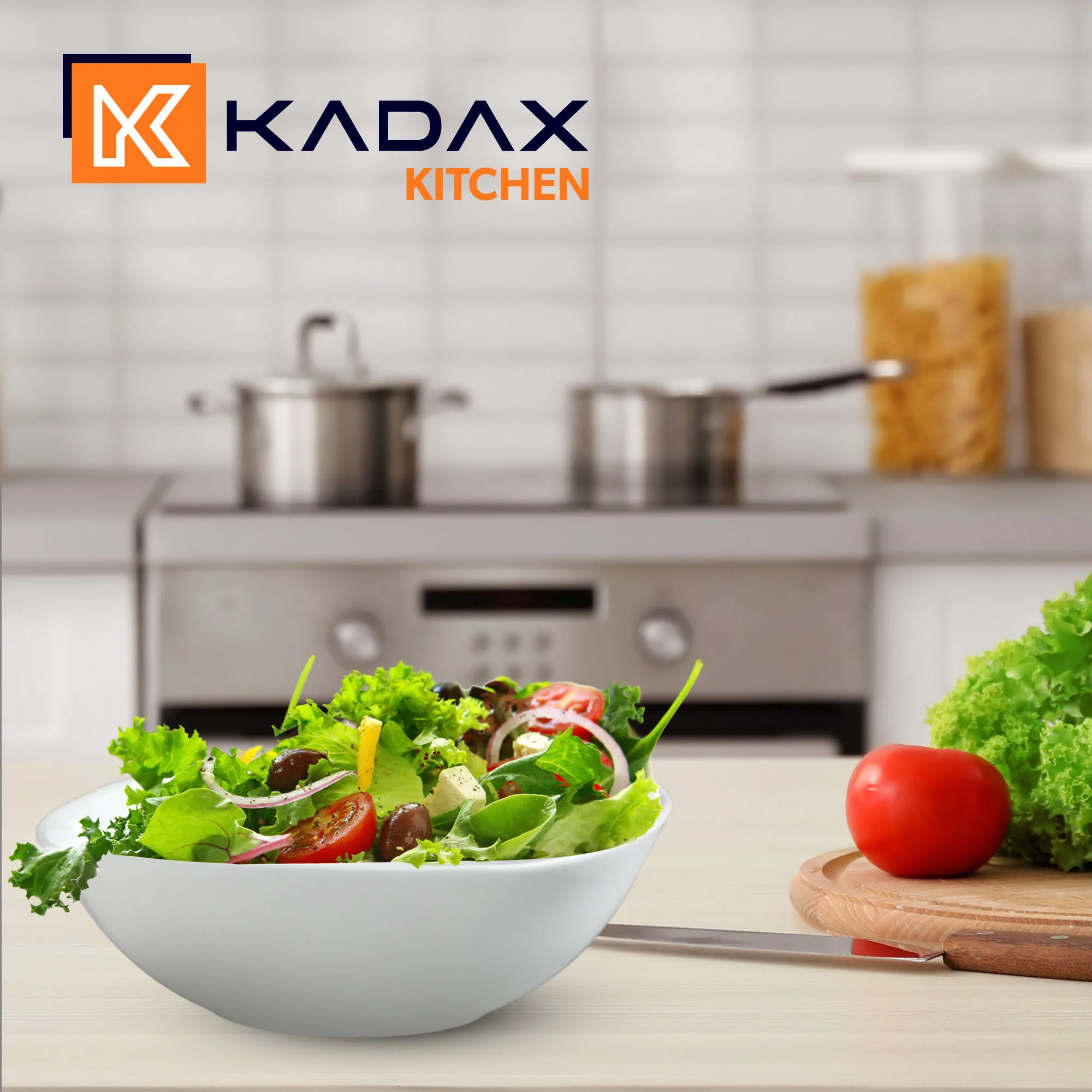 Baltas stiklinis salotų dubenėlis 17 cm, 3 vnt.