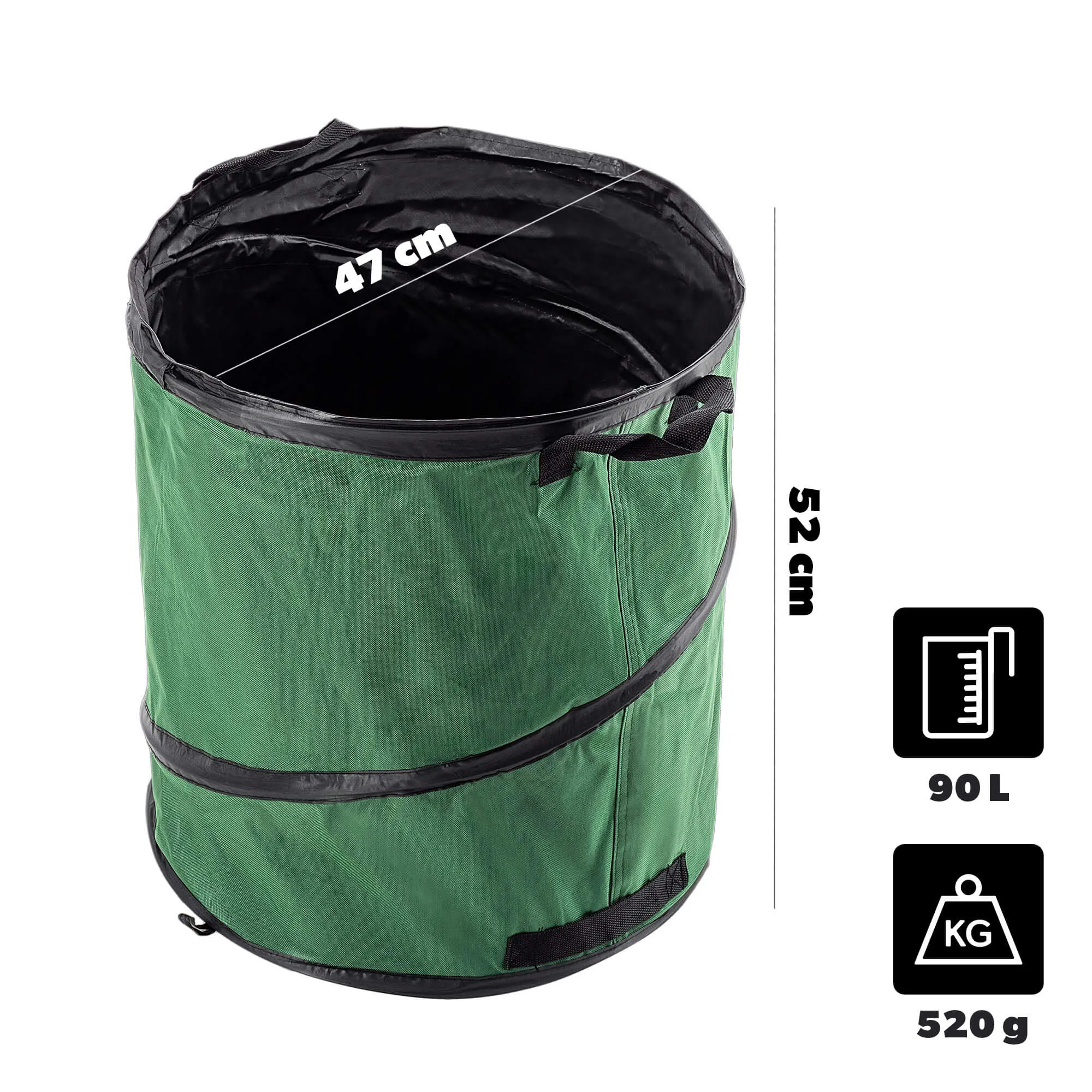 Vermenton 90 l sulankstomas sodo krepšys, žalias