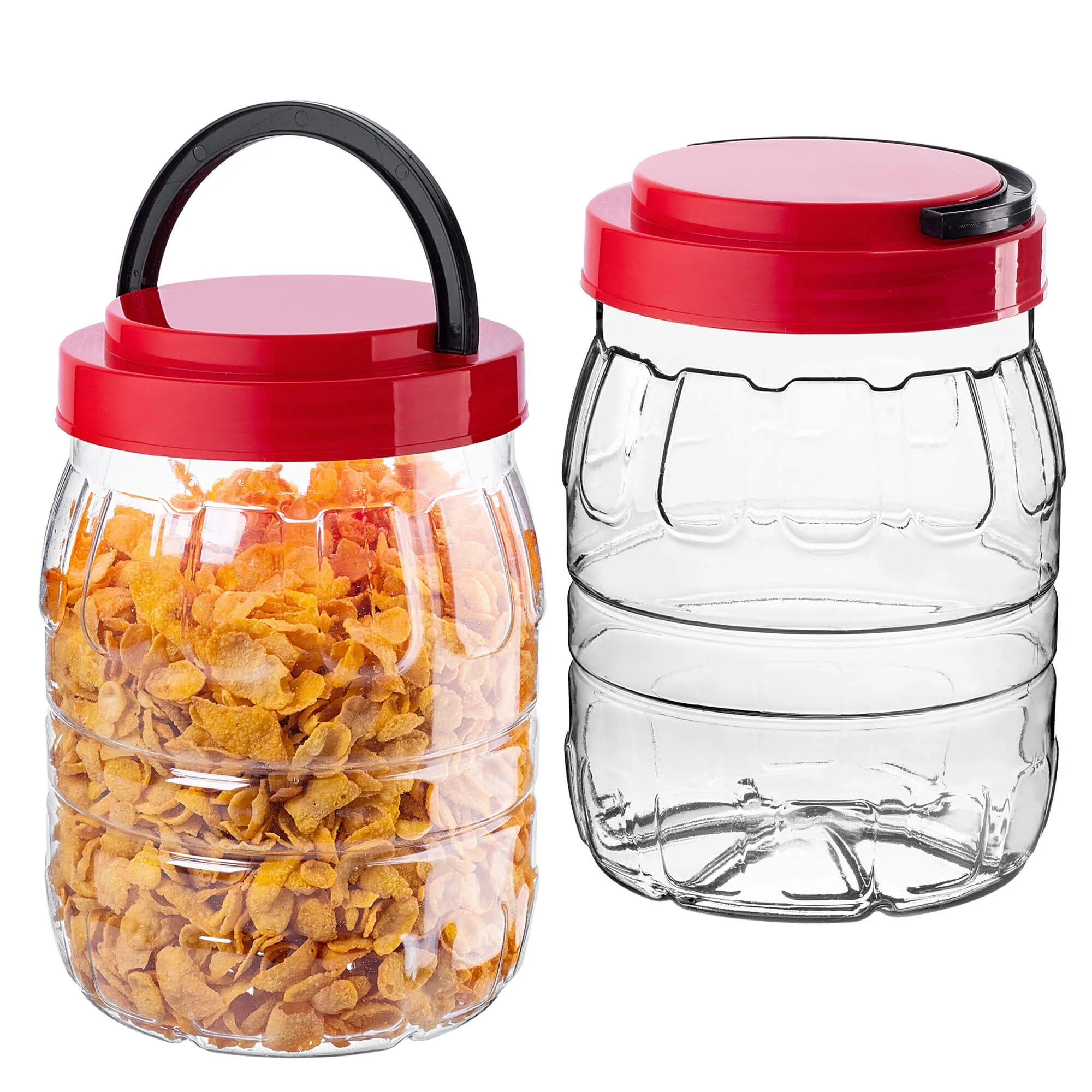 PET indeliai su užsukamu dangteliu ir rankena „Riccia universal“ 2 l, 2 vnt.