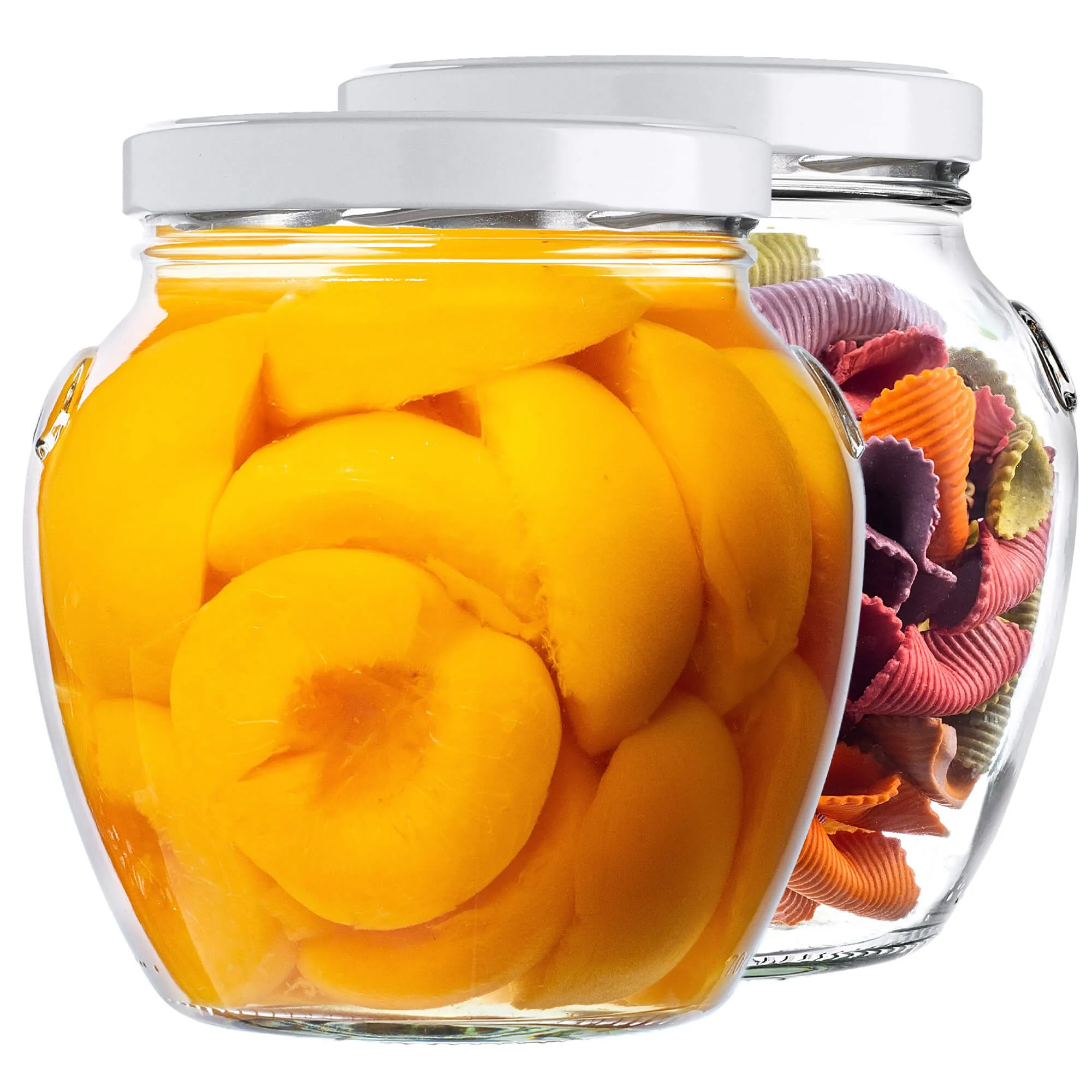 „Sassa“ konservavimo stiklainiai po 1700 ml, 2 vnt., 110 mm, + balti dangteliai