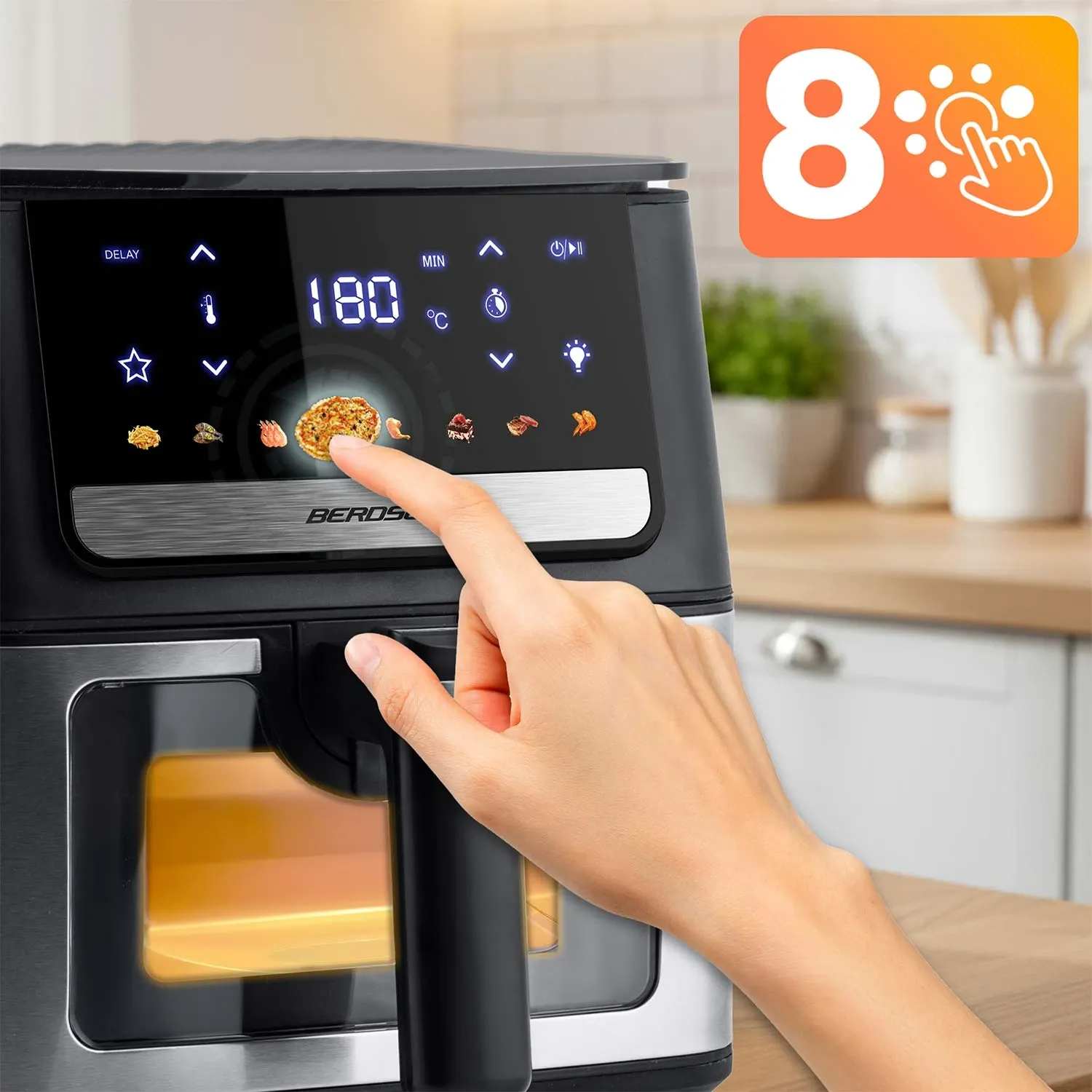 Oro gruzdintuvė 6,5 l Berdsen 1700W BD-655 juoda - nuotrauka 1