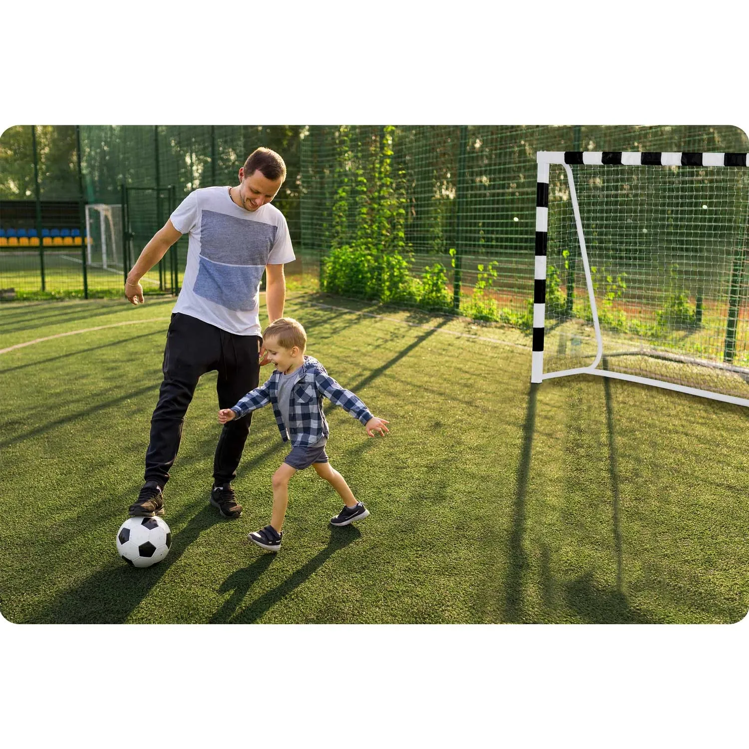 Futbolo vartai 180 x 120 x 60 cm NS-464 juodi ir balti - nuotrauka 1