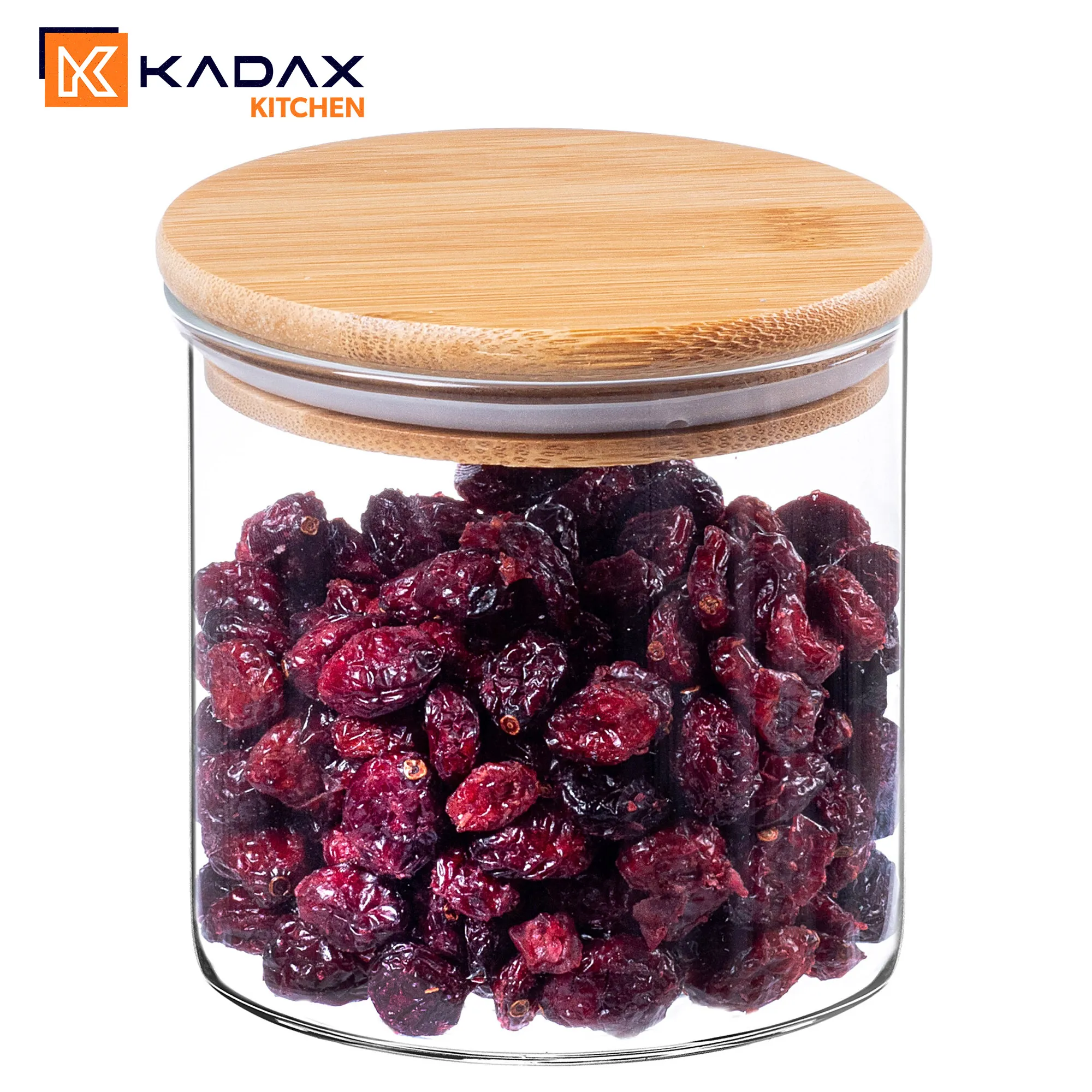 Piney stiklinis indas su bambuko dangteliu, 680 ml