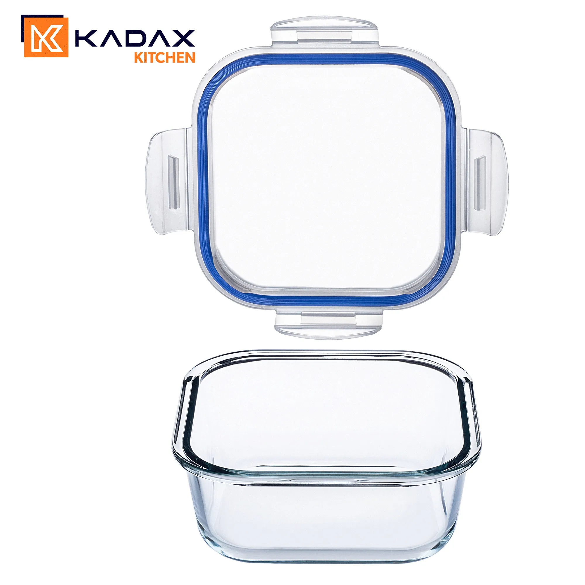 „Athie“ 800 ml kvadratinis stiklinis maisto indas