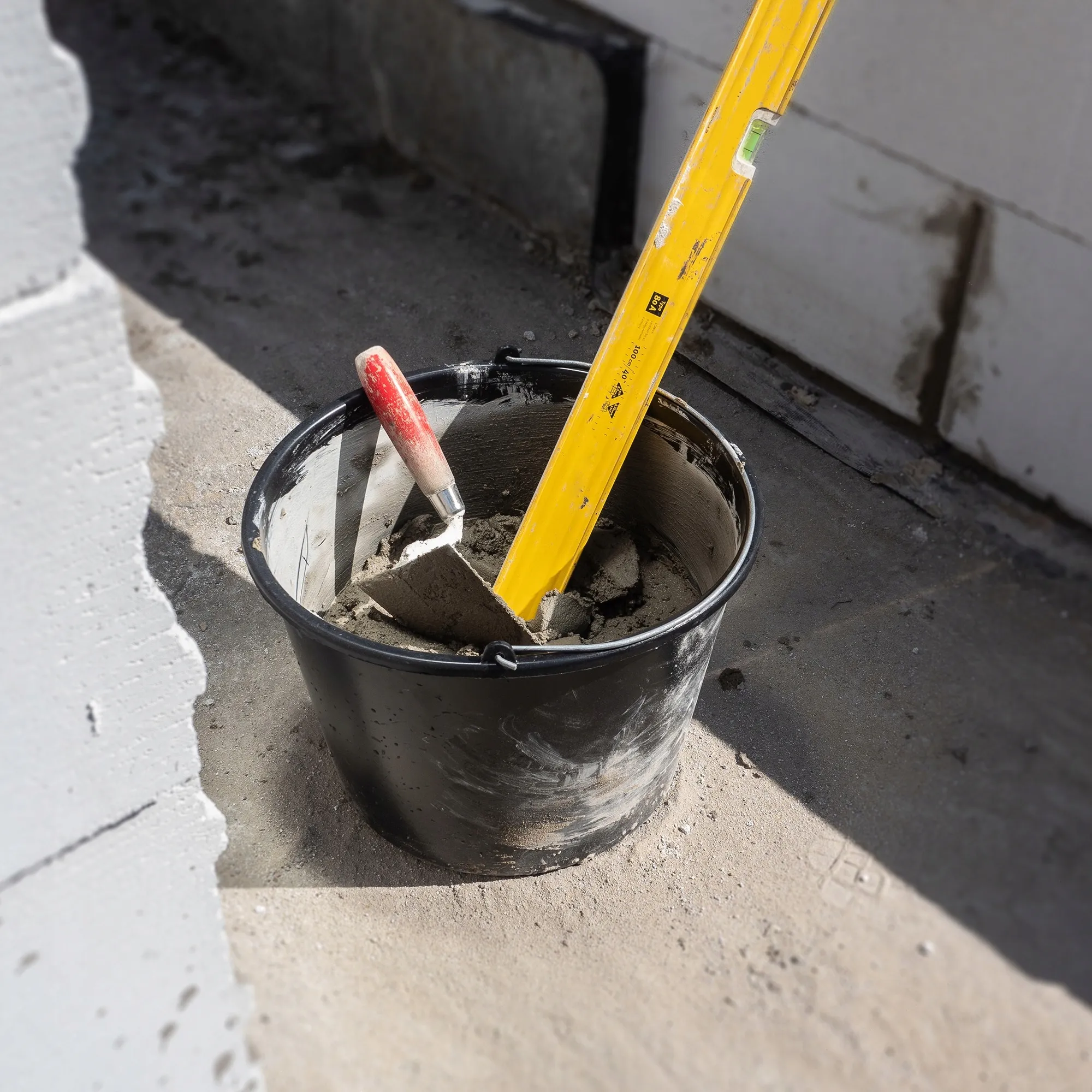 Bado plastikiniai statybiniai kibirai, juodi, 12 l, 10 vnt.