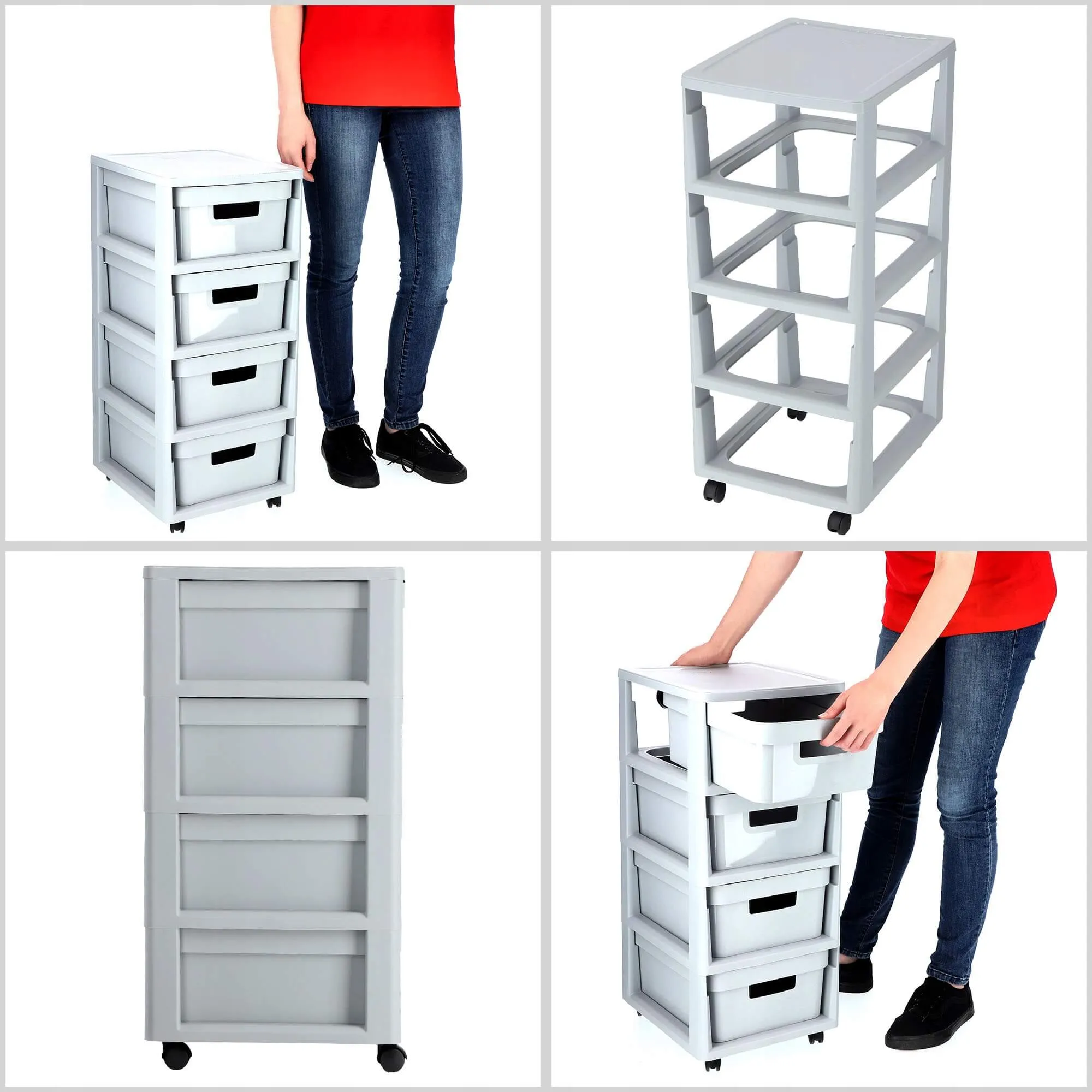 Curver Infinity lentyna 4 x 11 l, tamsiai pilka