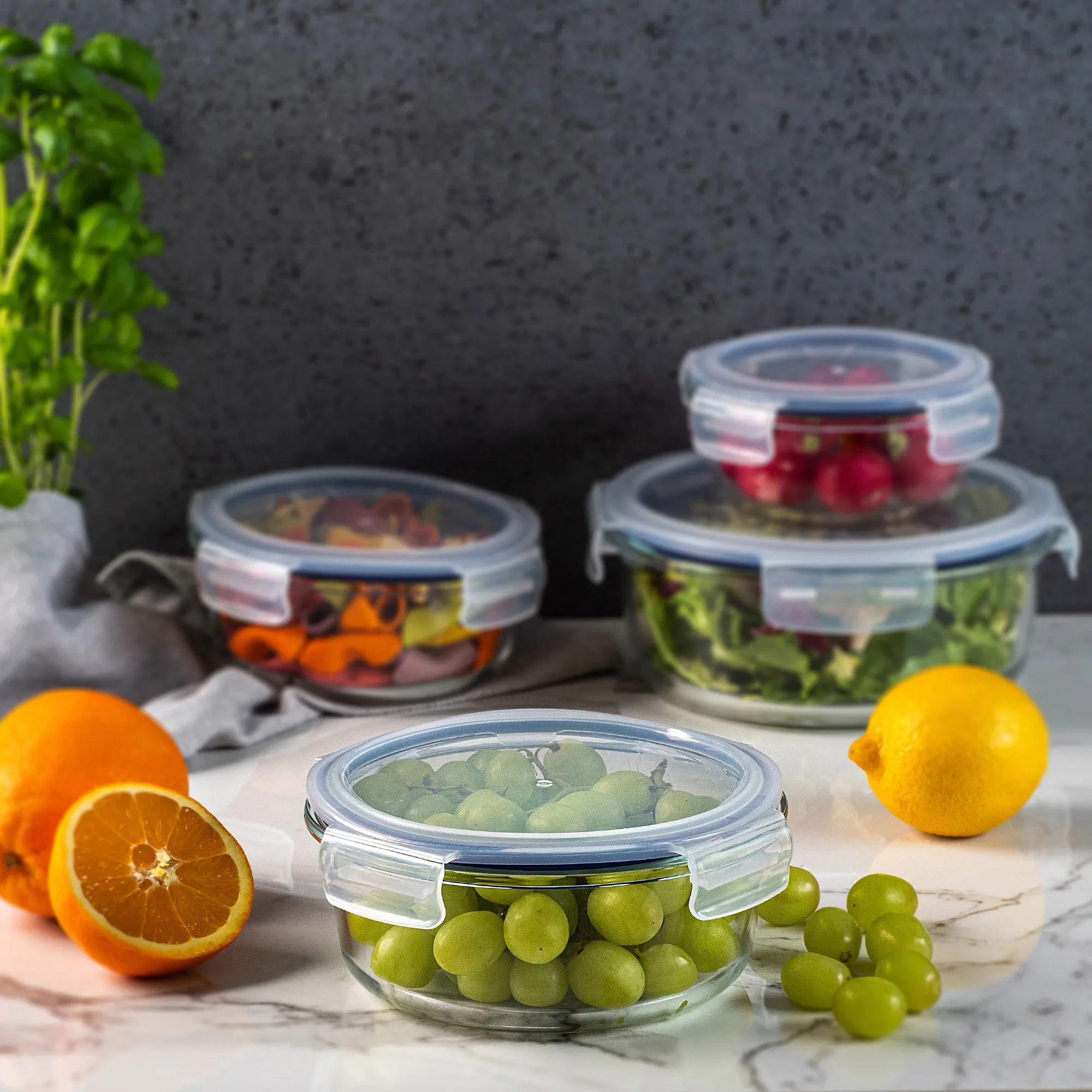 „Athie“ 950 ml apvalus stiklinis maisto indas