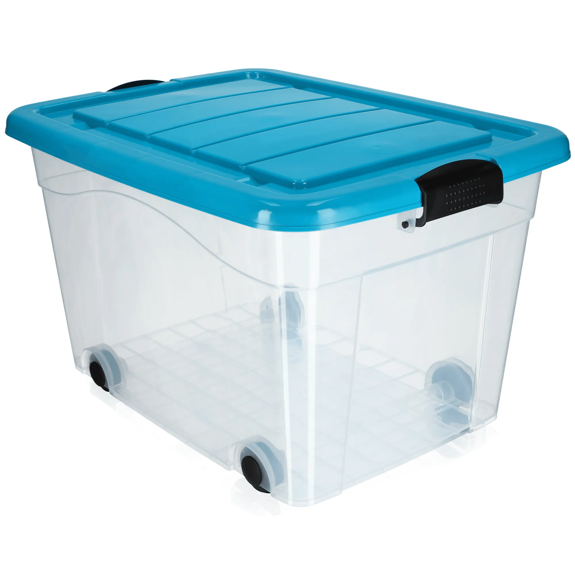 Vado 60 litrų plastikinė šiukšliadėžė su ratukais, mėlyna