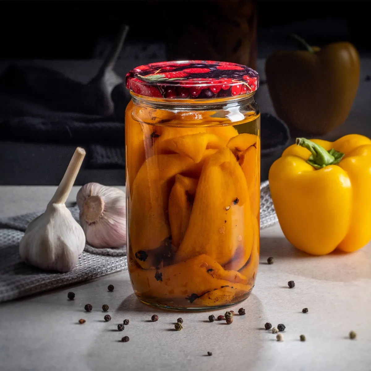 Niva konservavimo stiklainiai 720 ml, 48 vnt., 82 mm + mėlyni tinklelio dangteliai