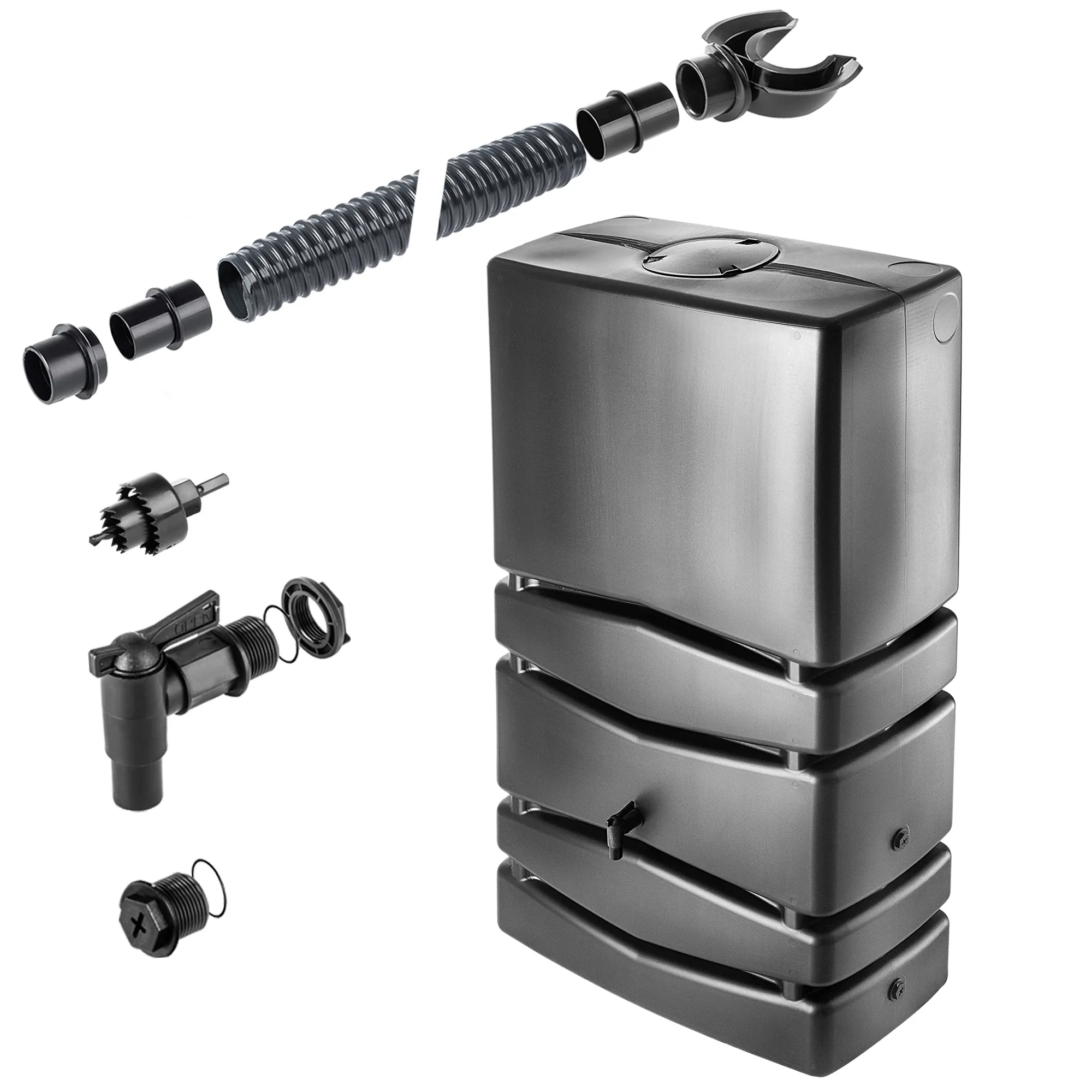 Asolo 350 l lietaus vandens bakas + prijungimo komplektas