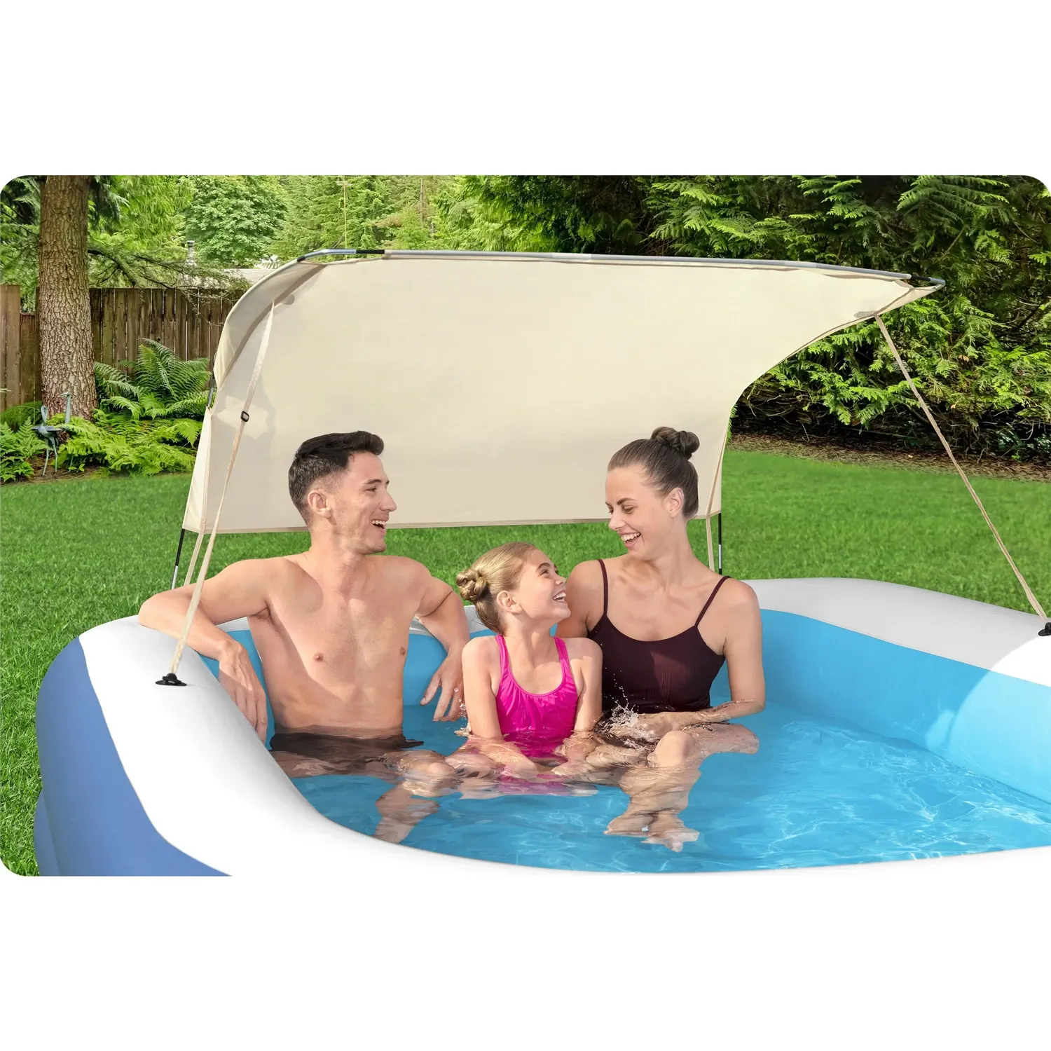 Pripučiamas šeimos baseinas su stogu 254 x 174 x 140 cm Bestway 54449 - nuotrauka 1