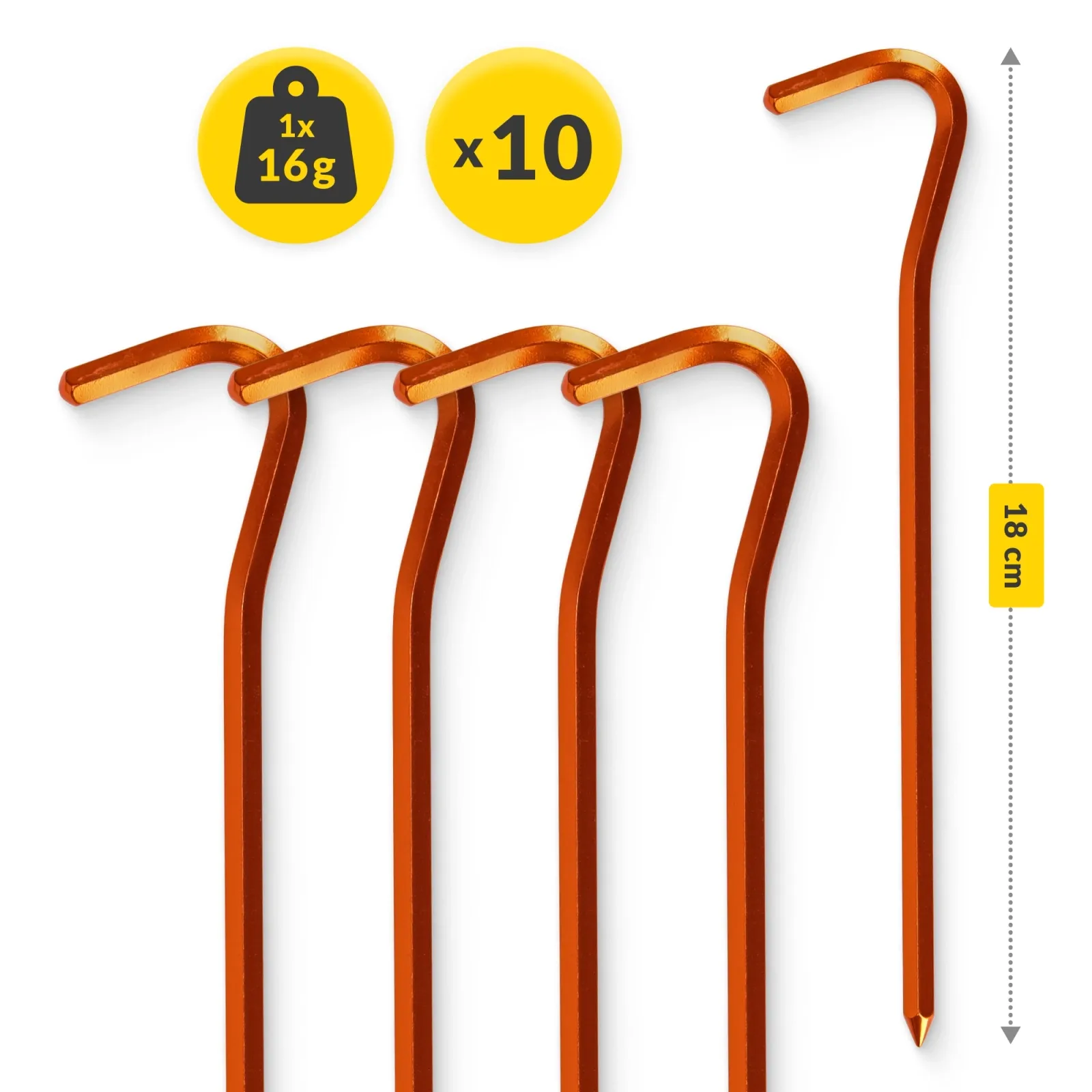 Aliuminio palapinės kuoliukai 10 vnt.