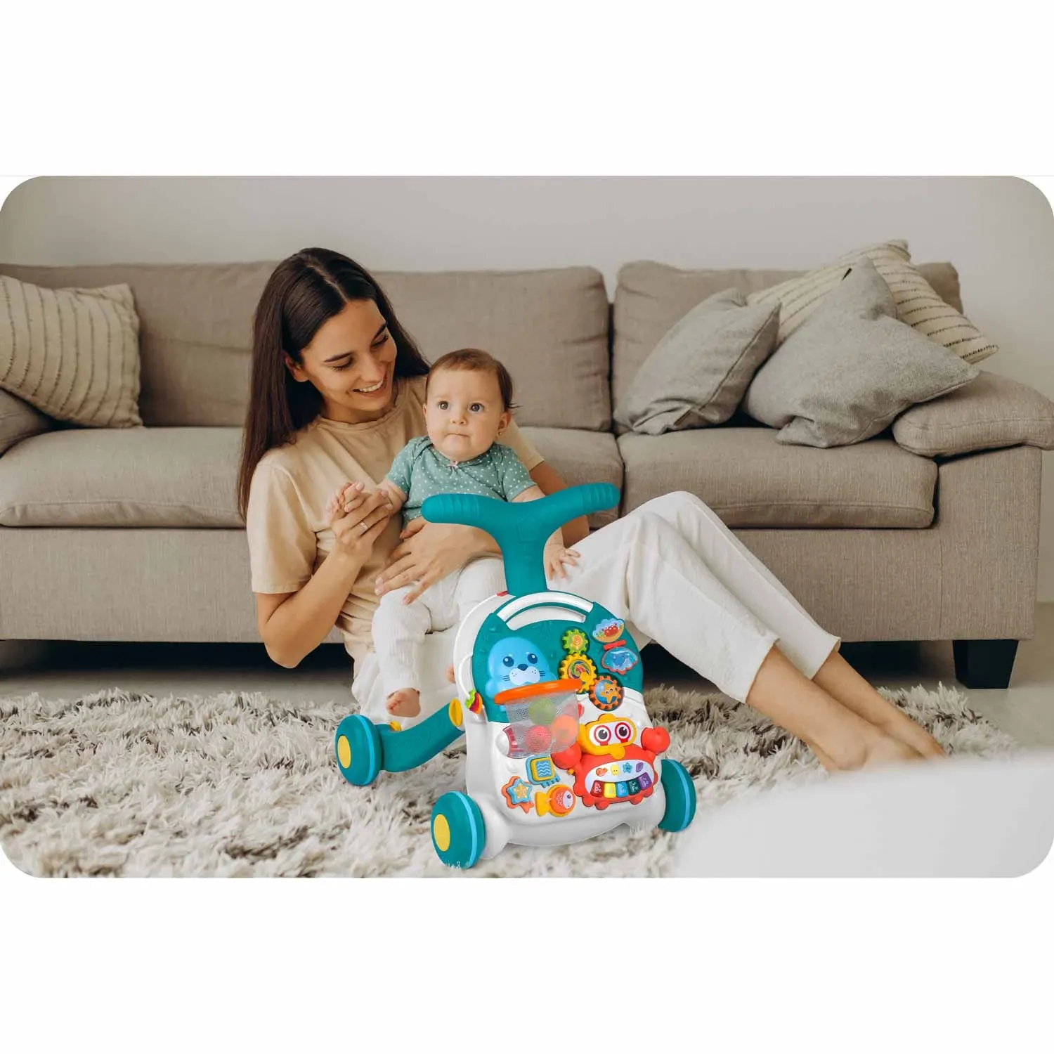 Švietimo stalas stūmimui 3in1 RK-810 baltas ir mėlynas - nuotrauka 1