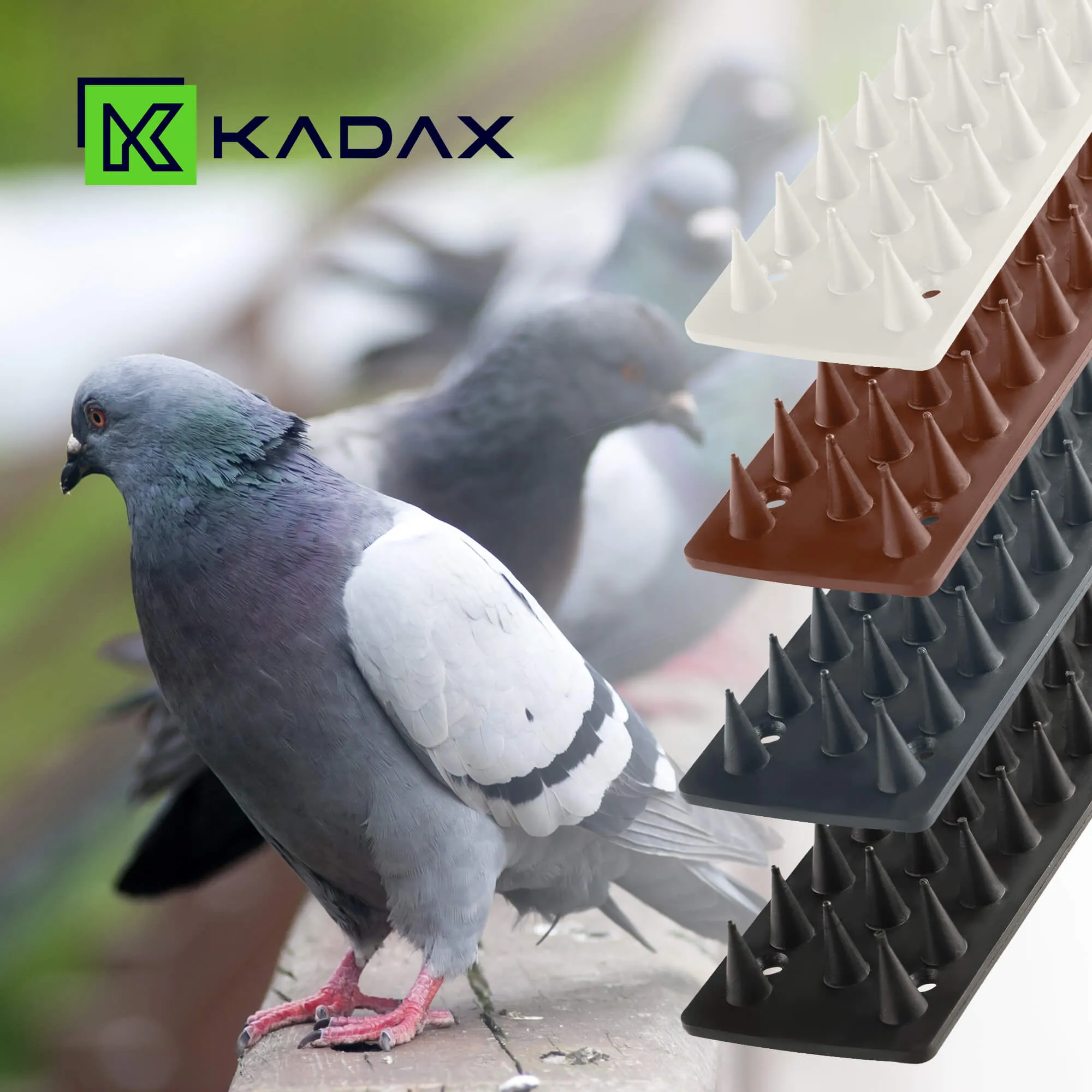 Tosta plastikiniai spygliai nuo paukščių, 50 cm, rudi, 1 vnt.