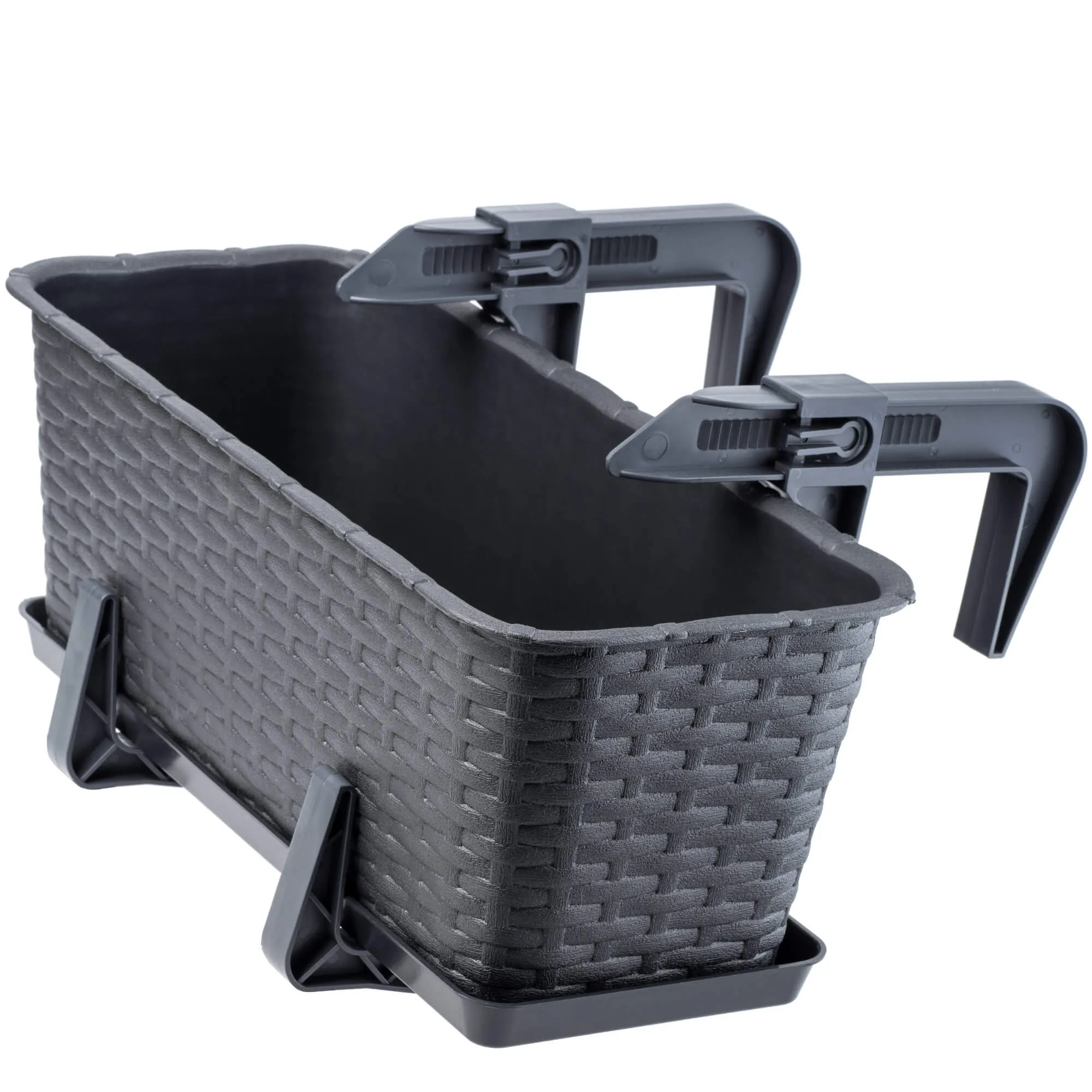 Rotango vazonas su lėkštute Frette 40 cm + 2 rankenos