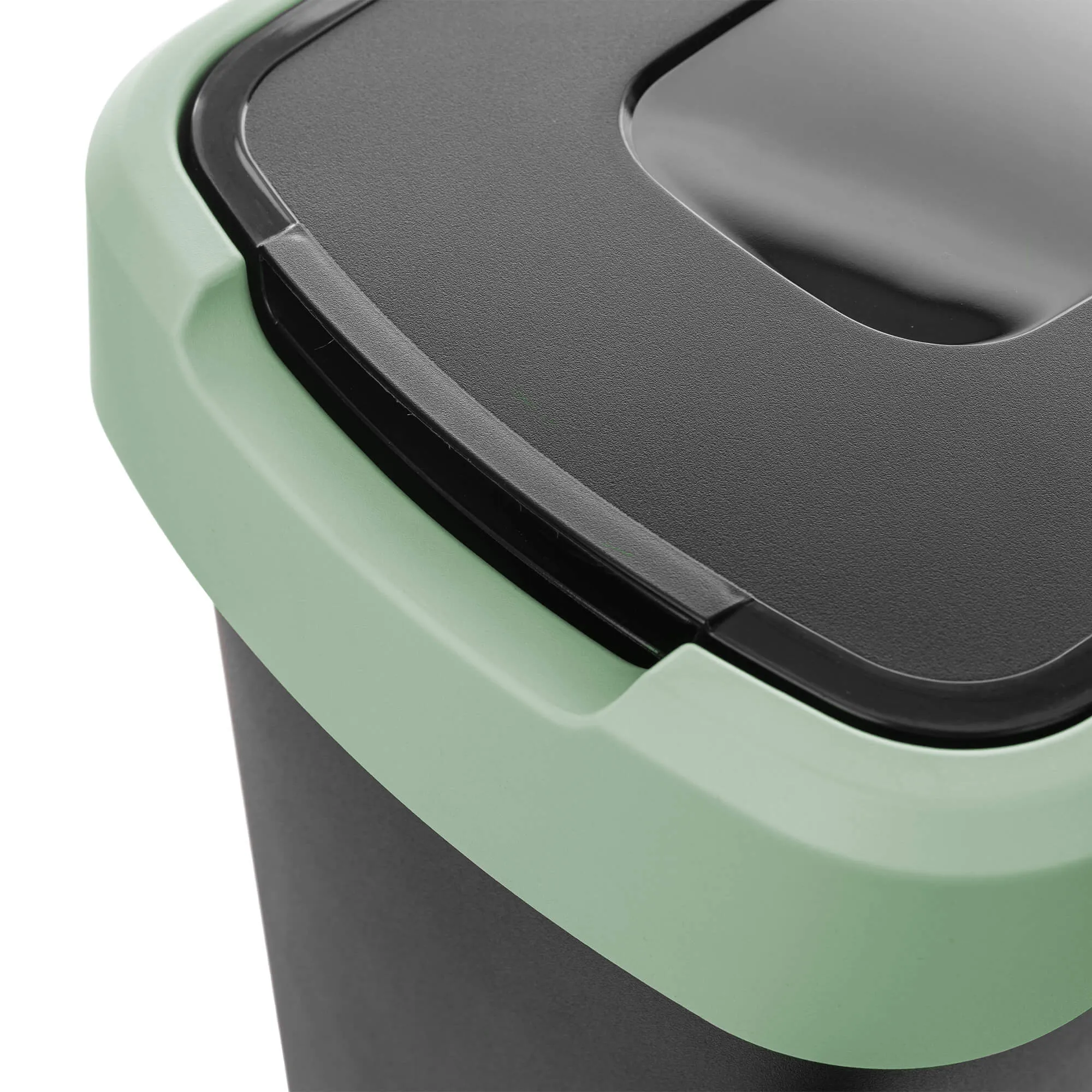 Morin 25 l šiukšliadėžė su besisukančiu dangčiu, juodos ir žalios spalvos