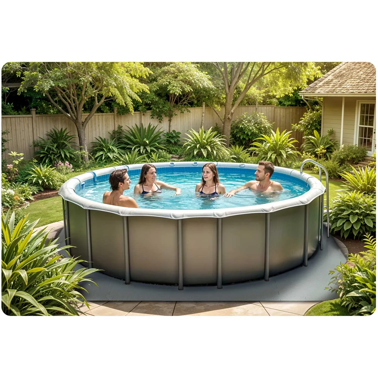 Putplasčio kilimėlis baseino dėlionei 50 x 50 cm 8 vnt. - nuotrauka 1