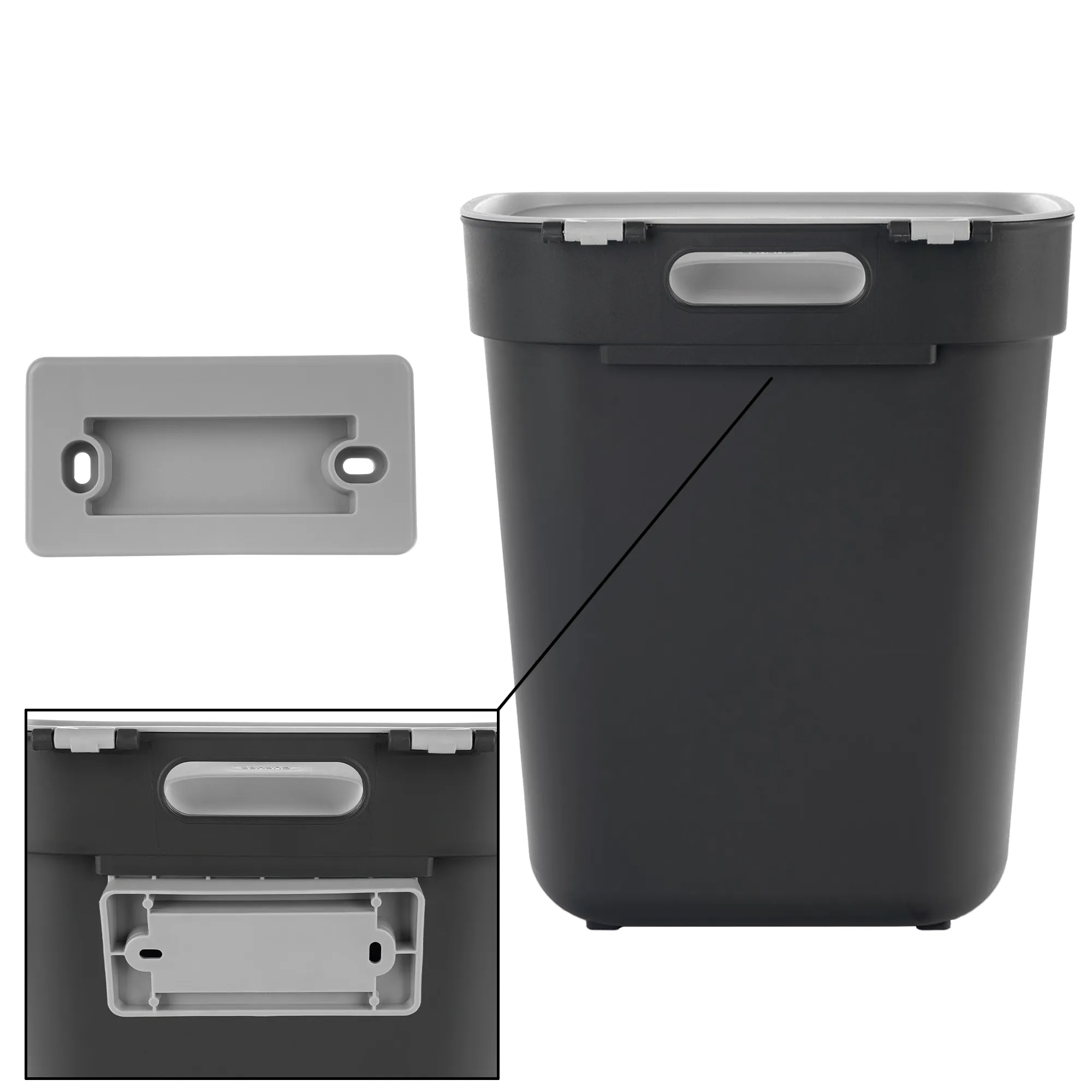 „Curver Ready to Collect“ 10 litrų pilka atliekų rūšiavimo šiukšliadėžė