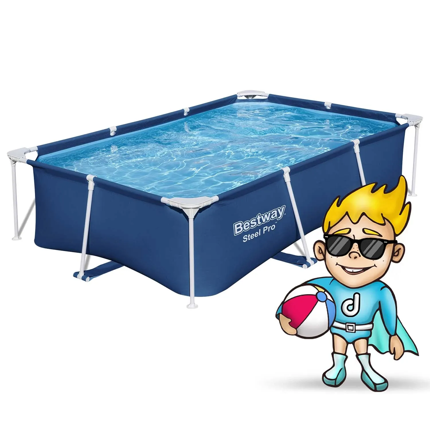 Karkasinis sodo baseinas 259x170x61 cm, 15 viename, „Bestway 56403N“ - nuotrauka 1