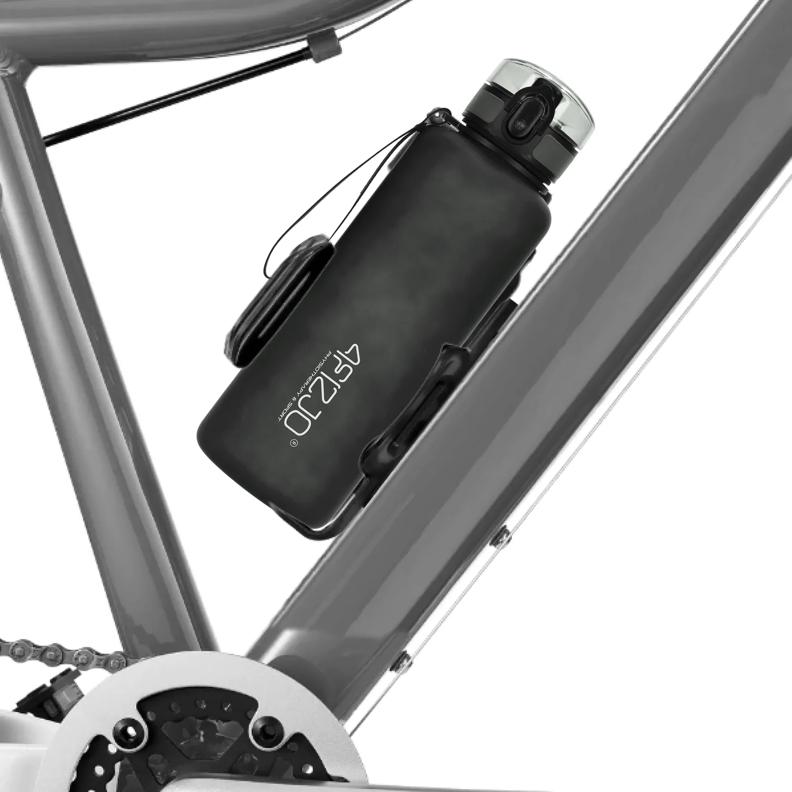 1 l juodas sportinis vandens butelis