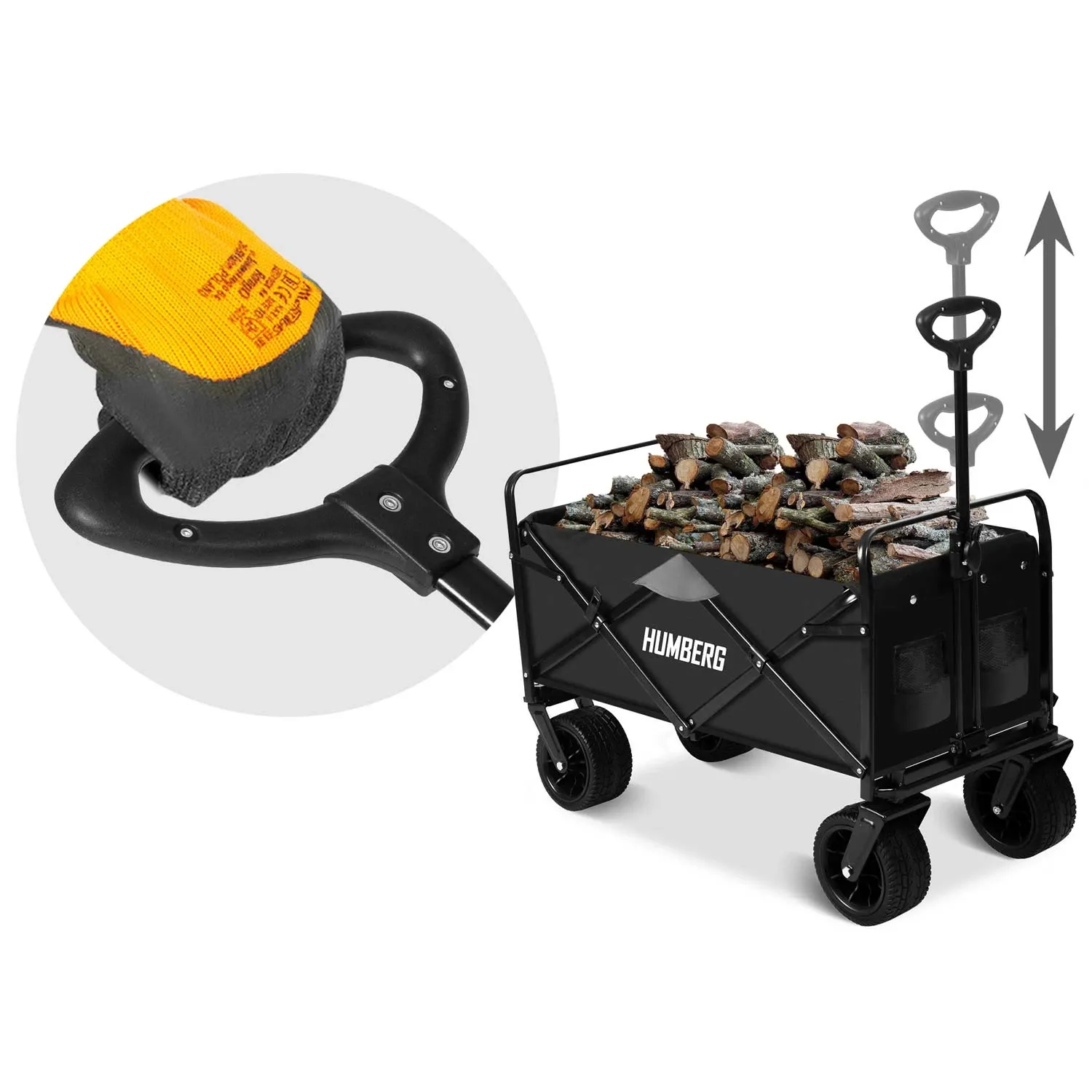 Sulankstomas transportavimo vežimėlis 100l Humberg HM-512 - nuotrauka 1