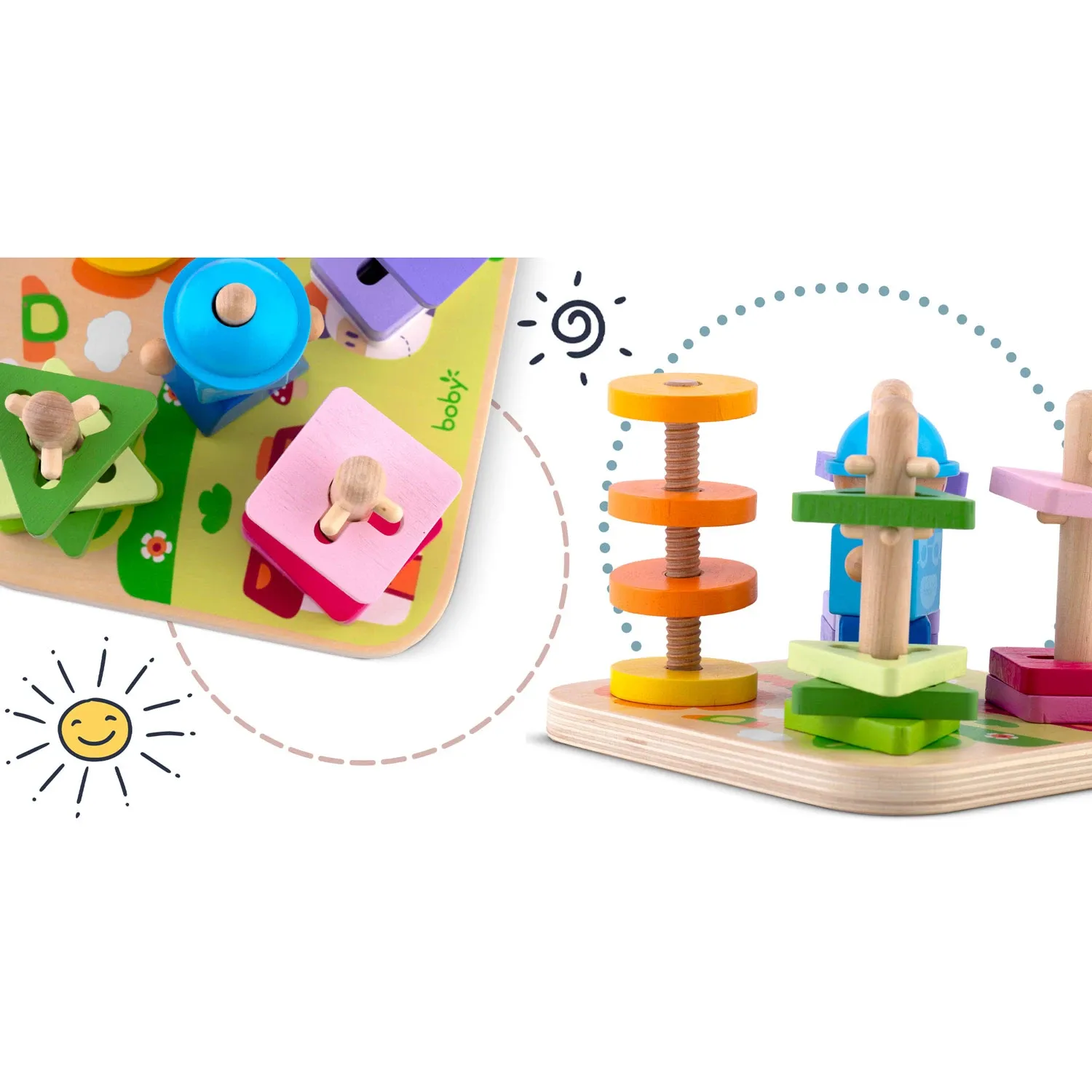 Medinių žaislų rūšiavimo dėlionė RK-866 Ricokids - nuotrauka 1