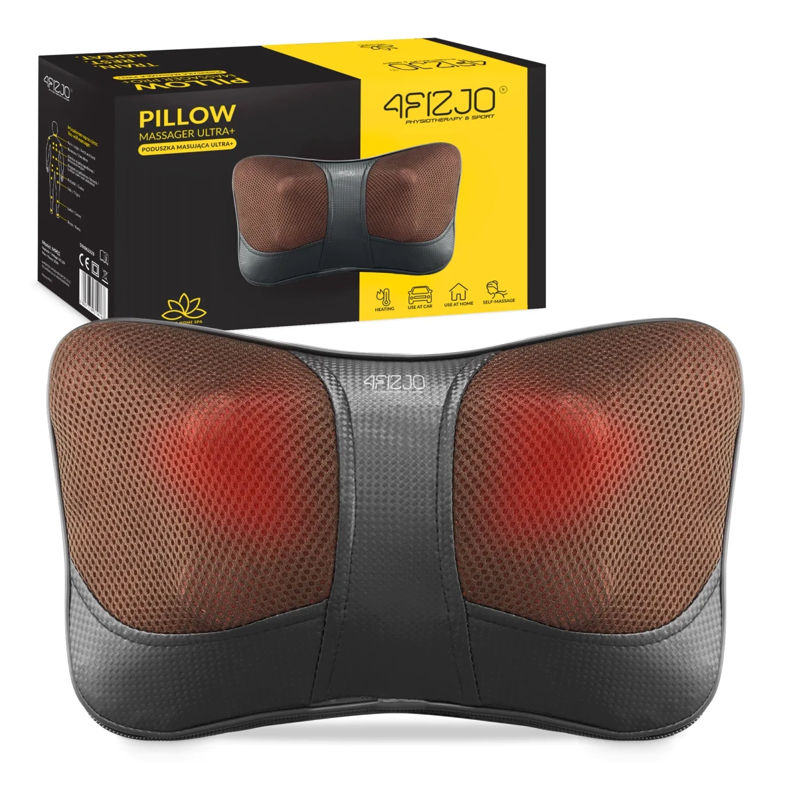 SHIATSU ULTRA+ masažinė pagalvėlė ruda