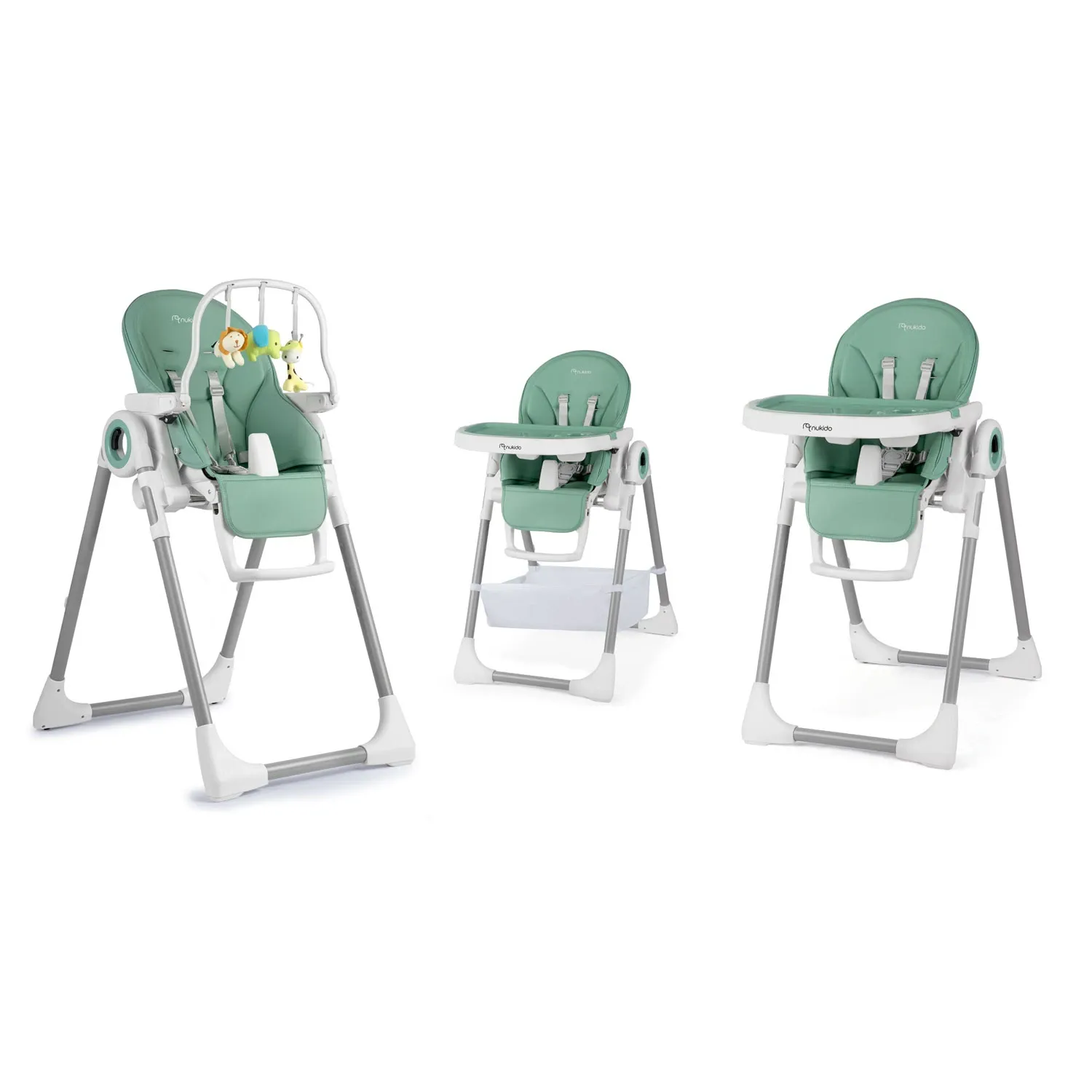 Vaikiška kėdutė su staliuku, žalia Belo sumuštinė + žaislų laikiklis - nuotrauka 1