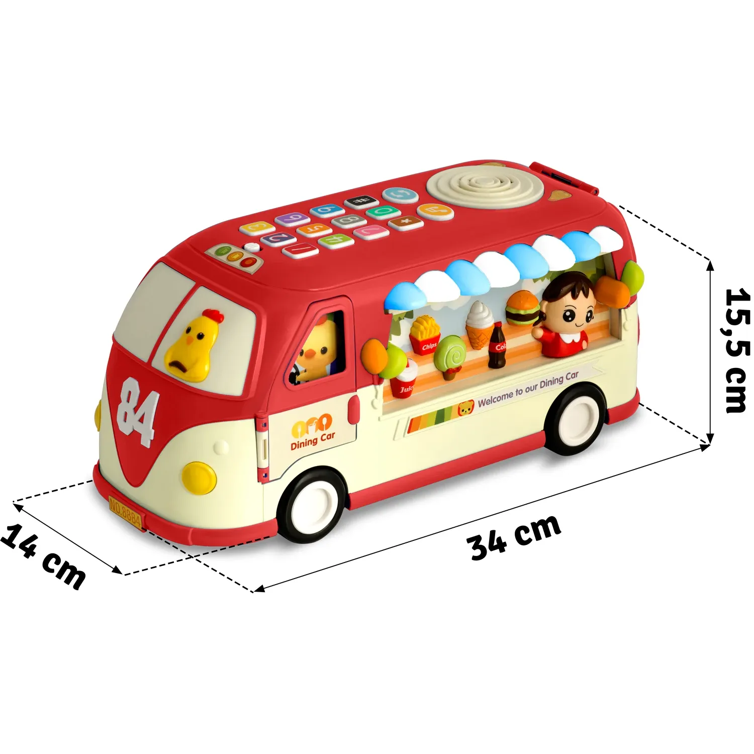 Edukacinis žaislas RK-741 Ricokids autobusas raudonas - nuotrauka 1
