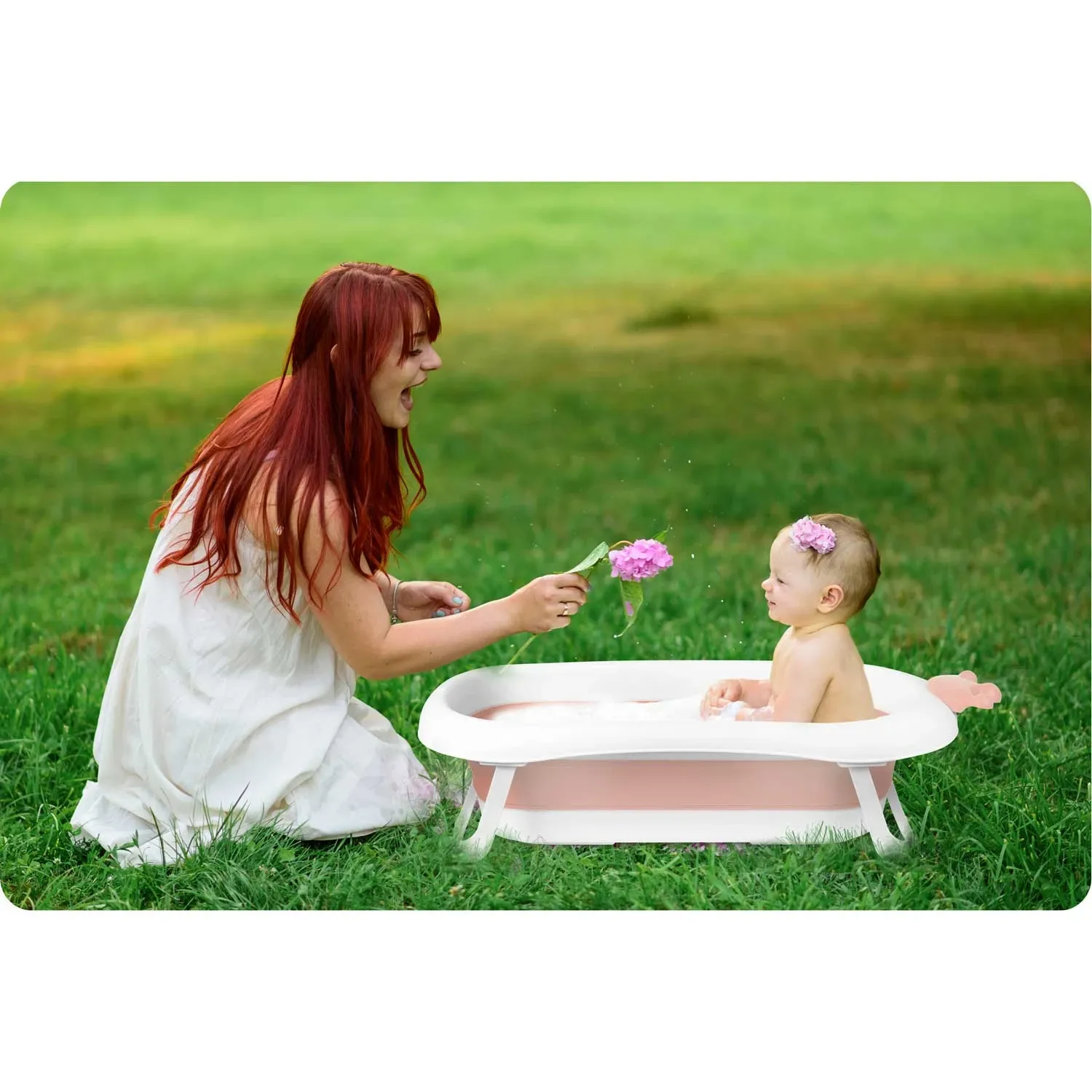 Vaikiška vonelė su pagalvėle RK-280 balta ir rožinė - nuotrauka 1