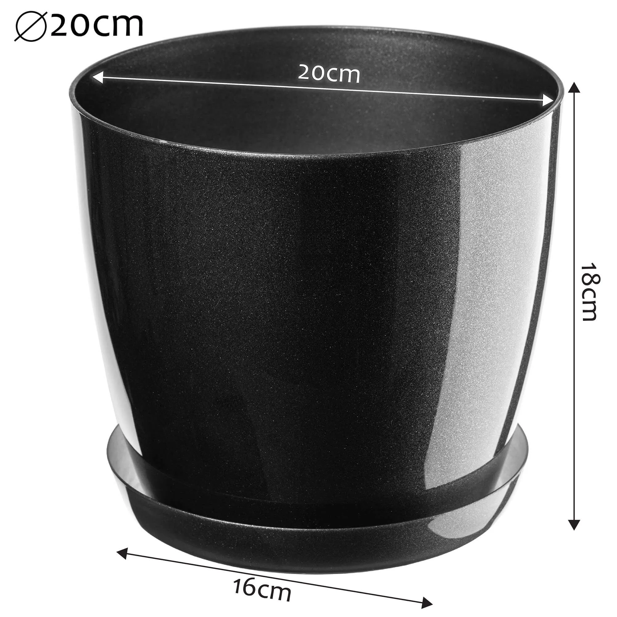 Gėlių vazonas su lėkštute 20 cm