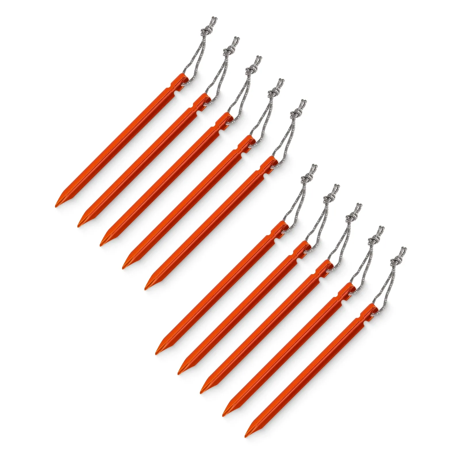 Aliuminio palapinės kuoliukų rinkinys 15 cm 10 vnt. - trikampiai