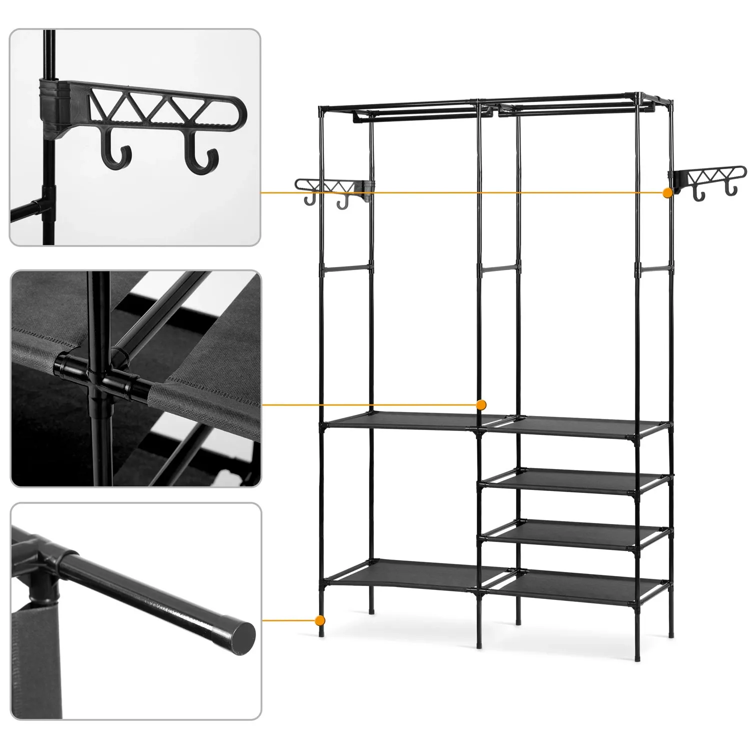 Massido 686600 pastatoma paltų kabykla, juoda - nuotrauka 1
